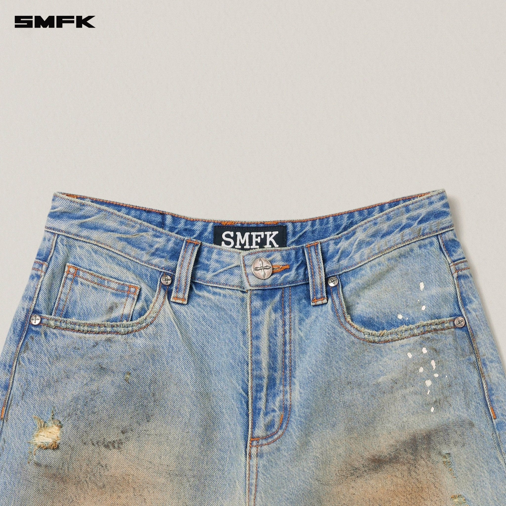 SMFK Compass Wild Origin Tower Denim Pants In Blue | MADAX