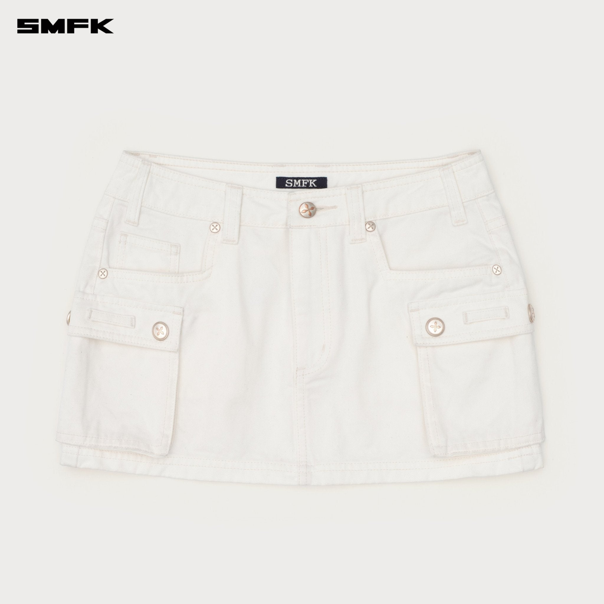 SMFK Compass Wild Road Cargo Skirt In White | MADAX