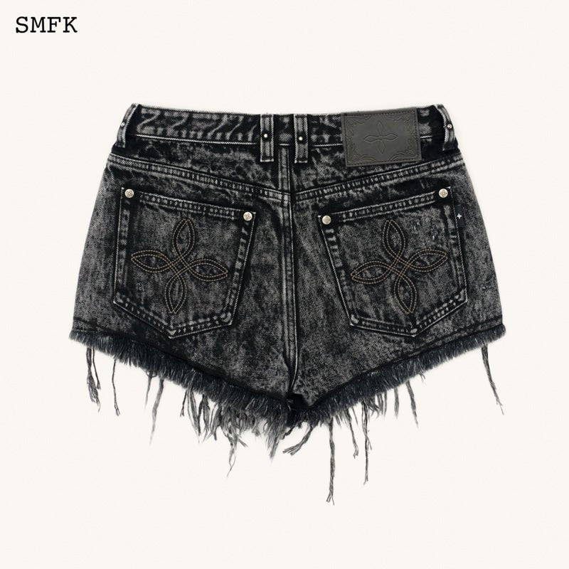 SMFK Compass Wild Tarpan Black Snowflake Short Jeans | MADA IN CHINA