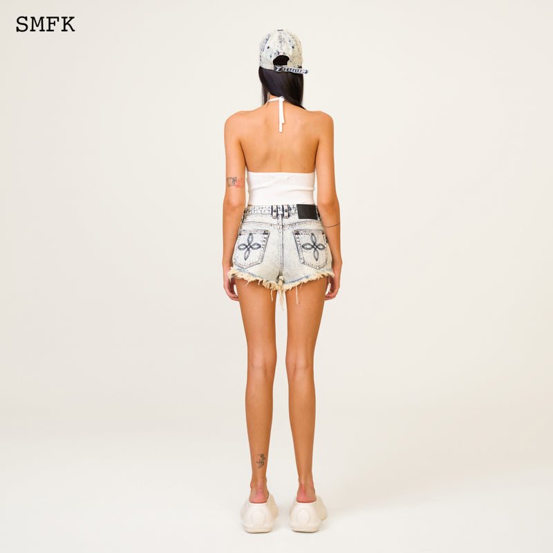 SMFK Compass Wild Tarpan White Snowflake Short Jeans | MADA IN CHINA