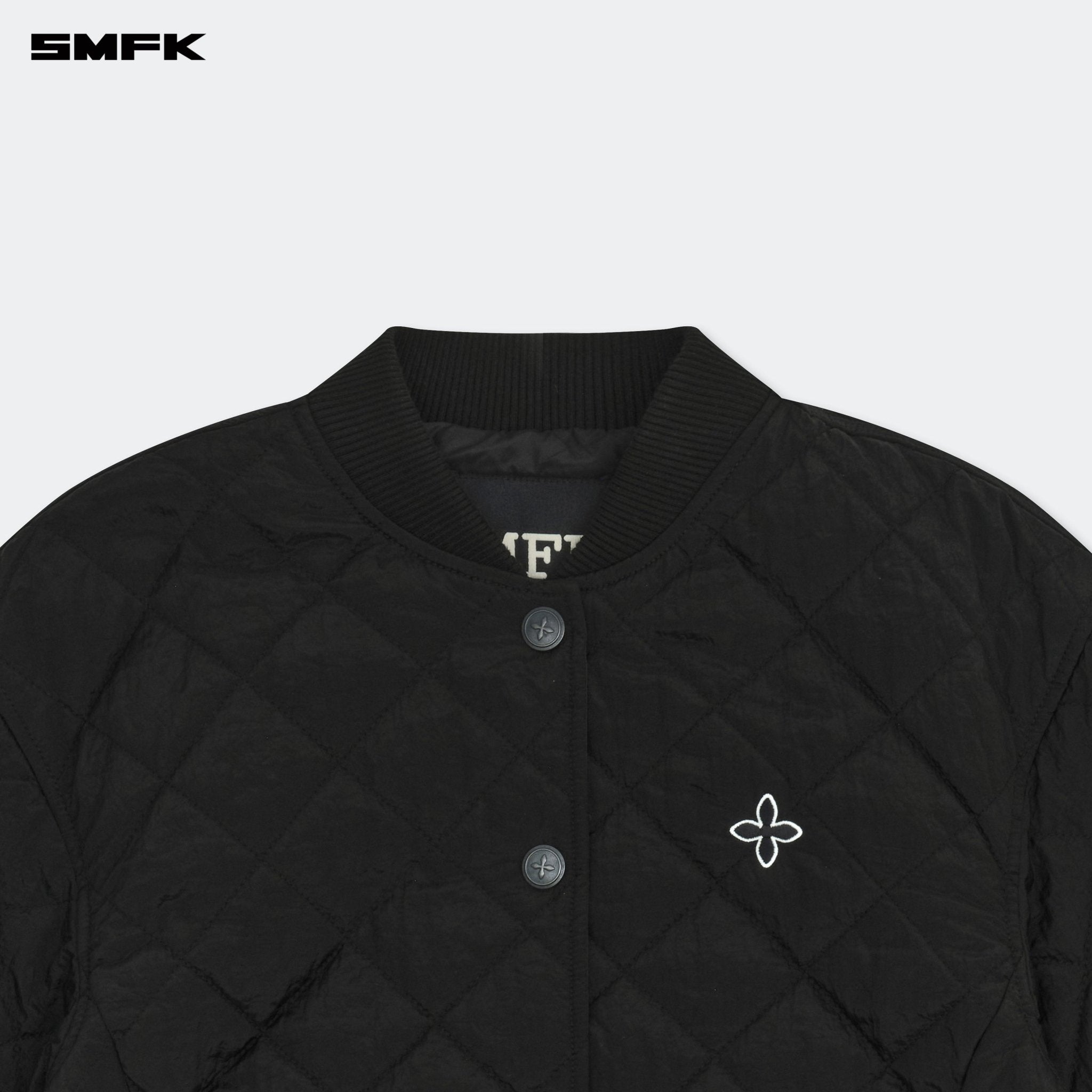 SMFK Compass Winter Badge Baseball Jacket In Black | MADAX