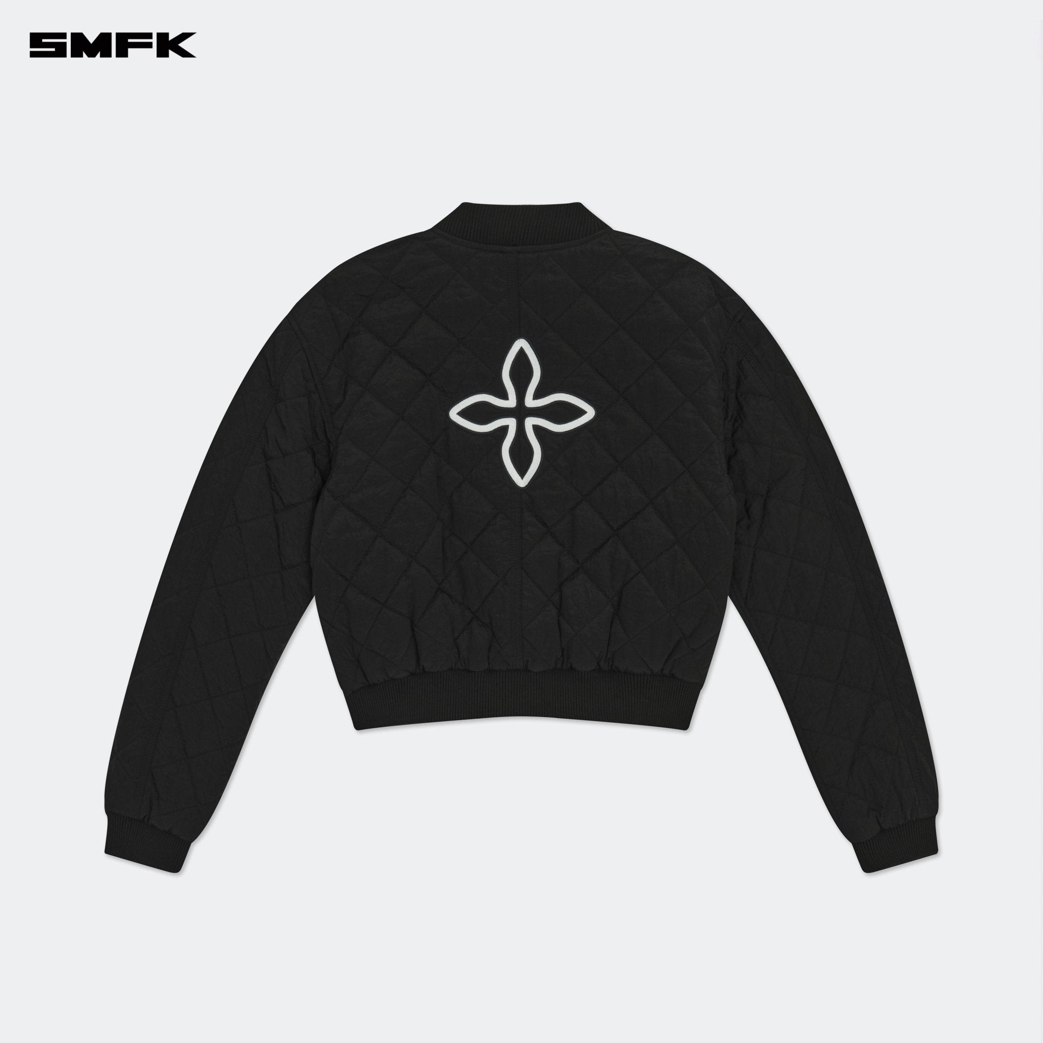 SMFK Compass Winter Badge Baseball Jacket In Black | MADAX