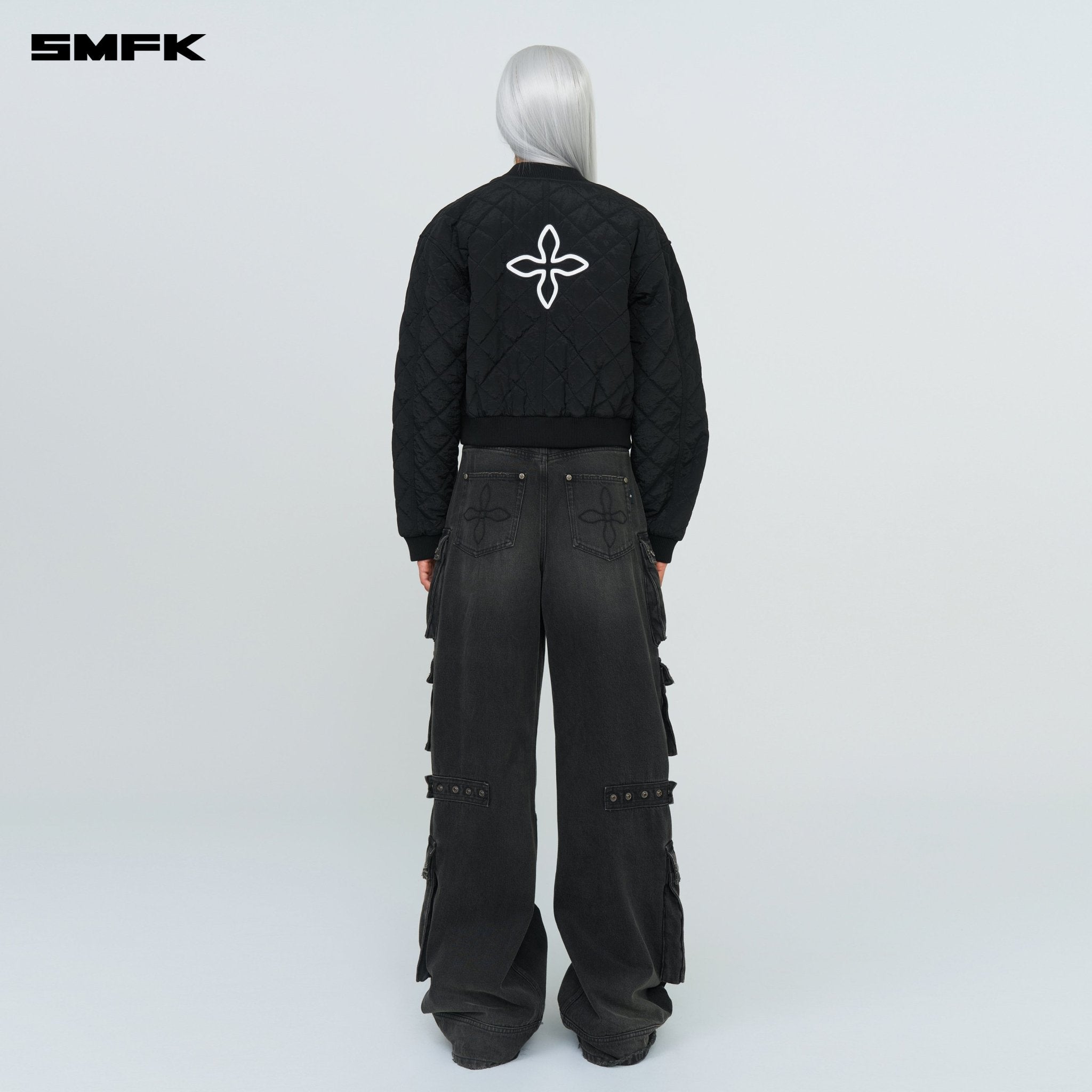 SMFK Compass Winter Badge Baseball Jacket In Black | MADAX