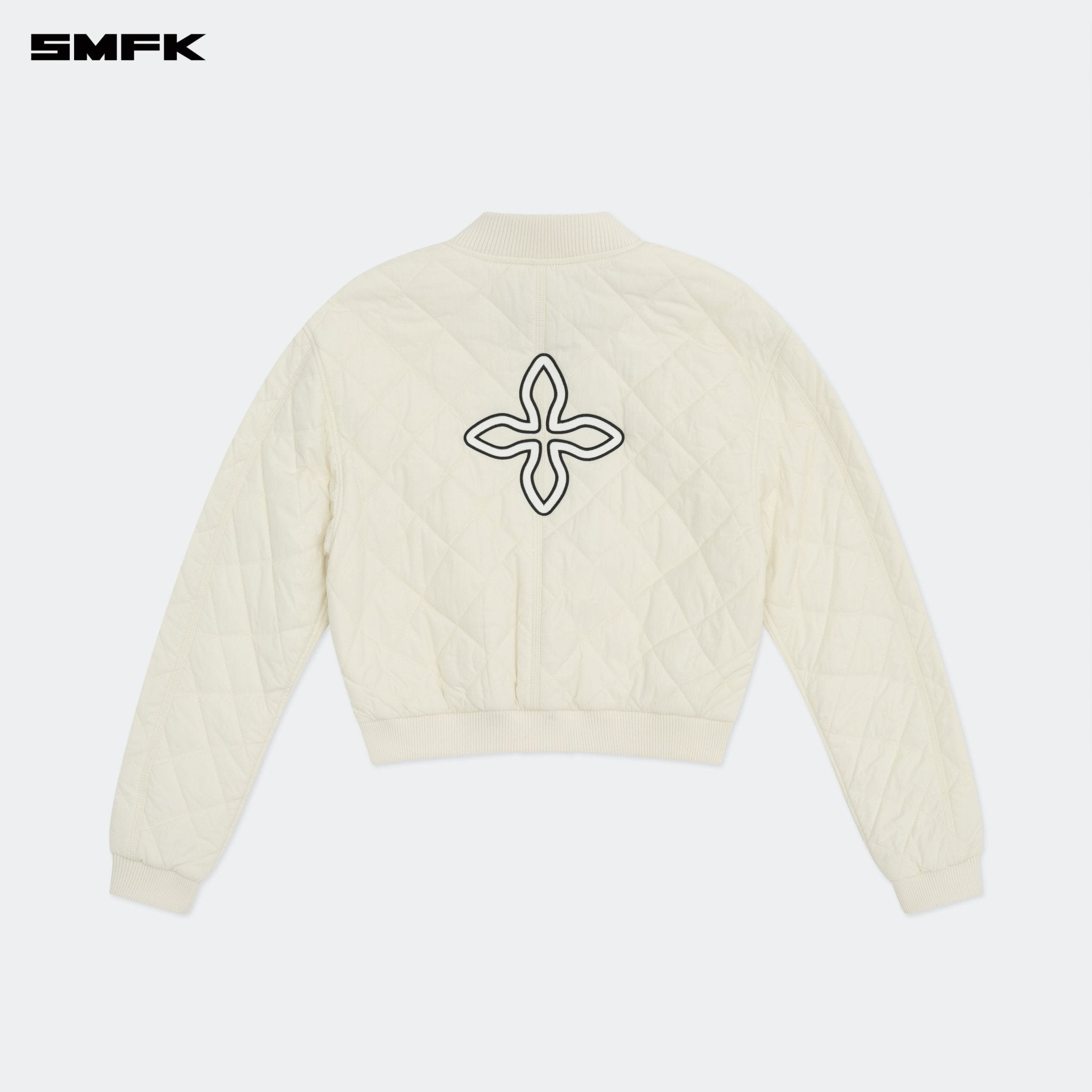 SMFK Compass Winter Badge Baseball Jacket In Cream | MADAX