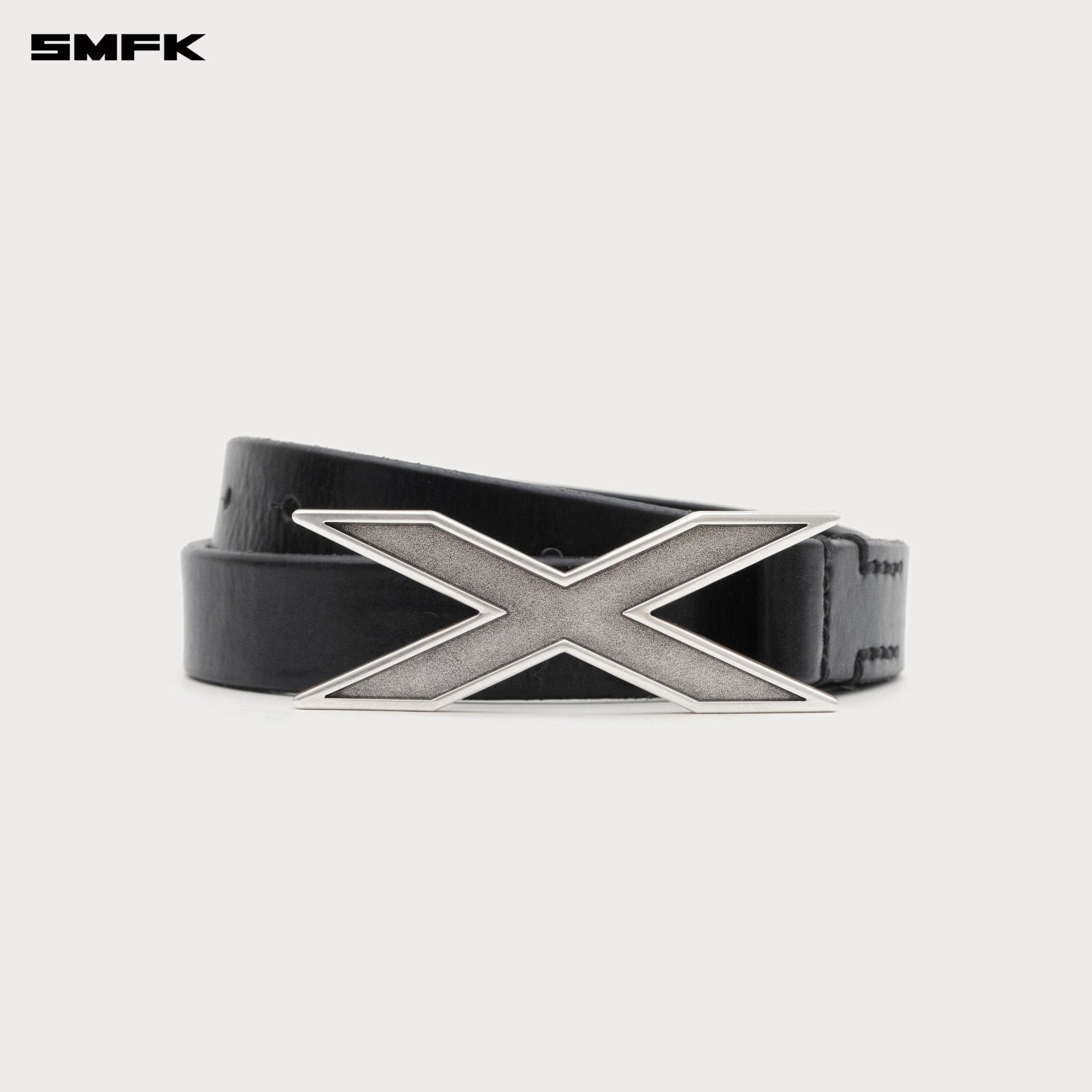 SMFK Compass X Extreme Badge Handmade Leather Belt In Gray | MADAX
