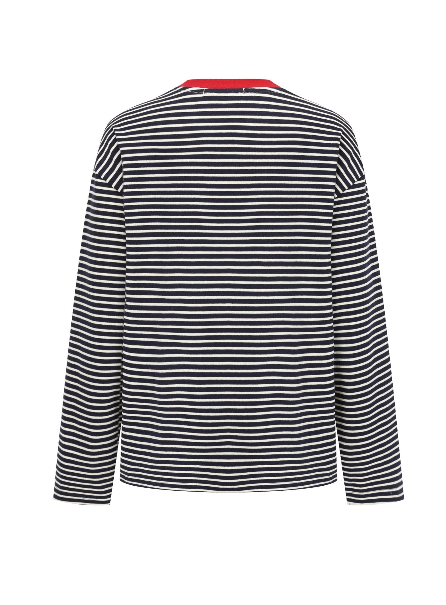 ALEXIA SANDRA Contrast Color Striped Long Sleeves in Red | MADA IN CHINA