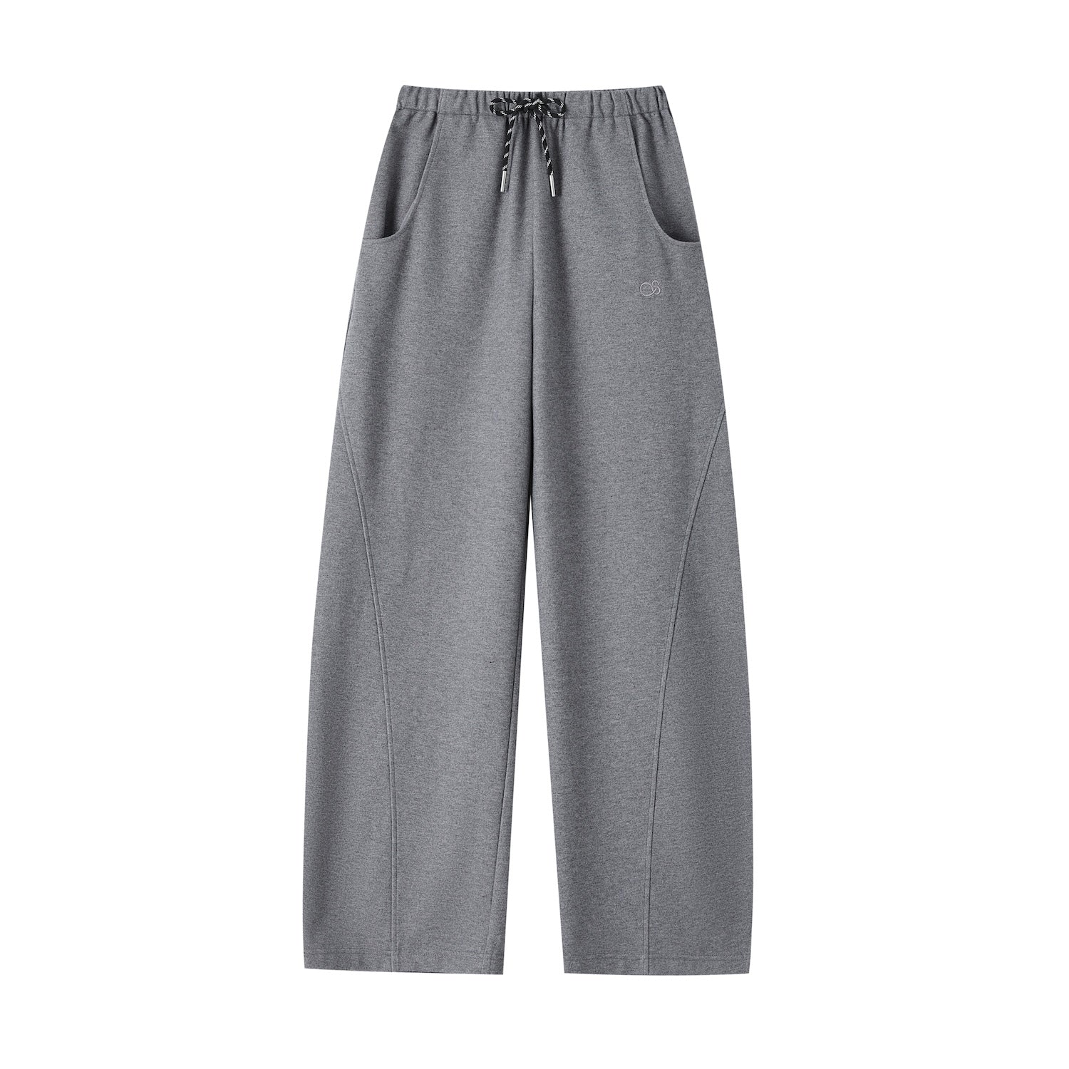 SOMESOWE Contrast Drawstring Wide - leg Pants In Gray | MADAX