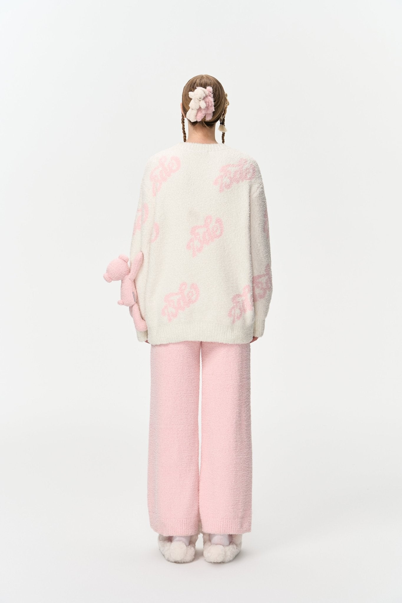 13DE MARZO Coral Fleece Pajama Set In Pink | MADAX