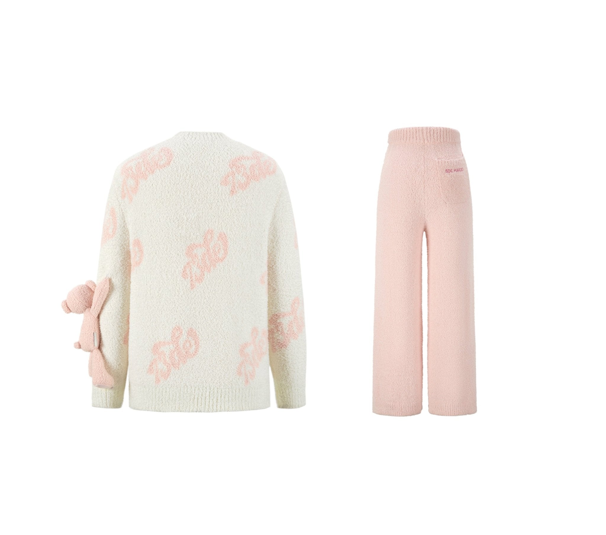 13DE MARZO Coral Fleece Pajama Set In Pink | MADAX