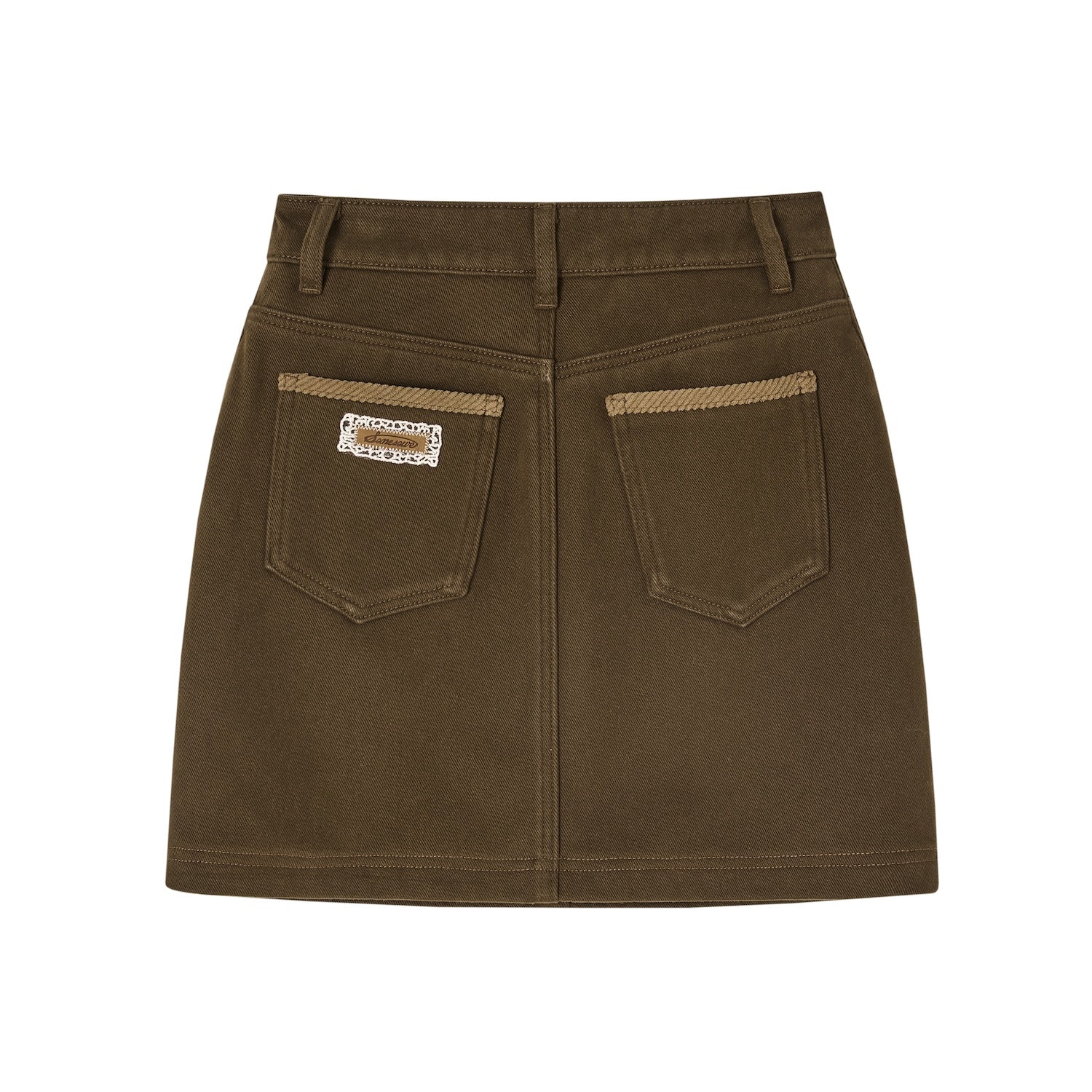 SOMESOWE Corduroy Patchwork Half Skirt In Coffee | MADAX