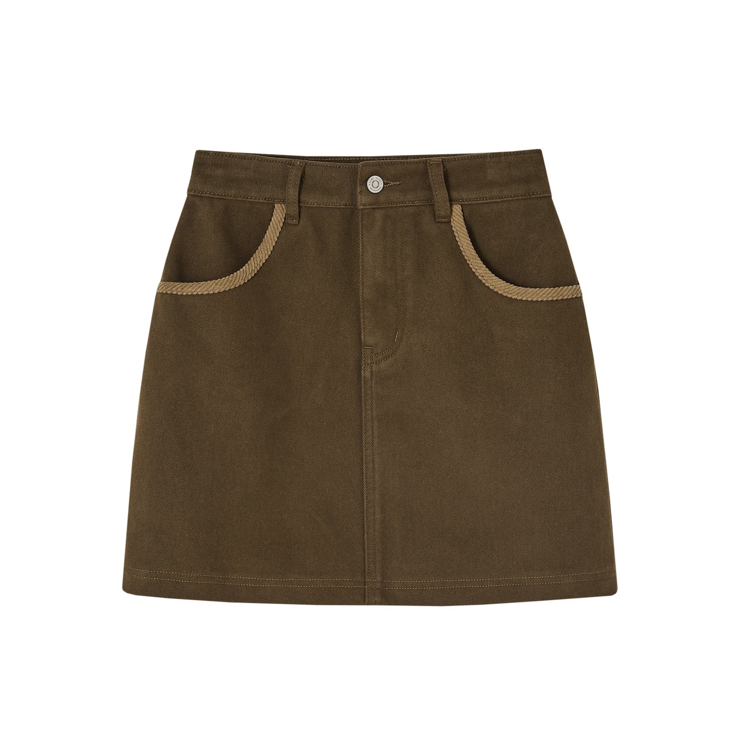 SOMESOWE Corduroy Patchwork Half Skirt In Coffee | MADAX