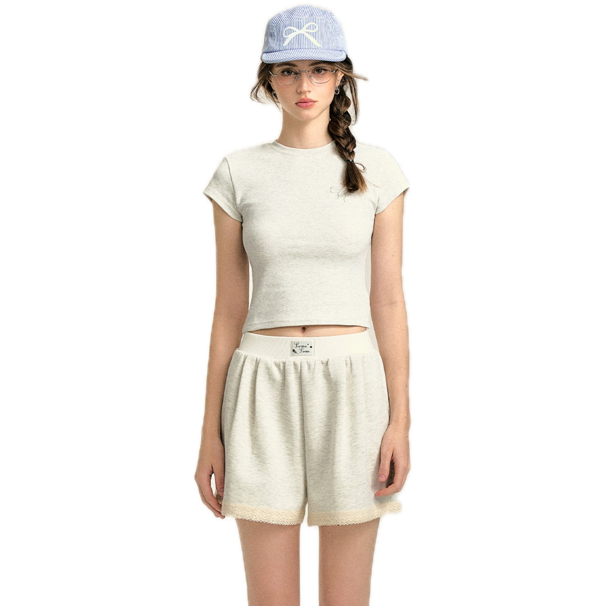 SOMESOWE Cotton Embroidered Bow T - shirt | MADA IN CHINA