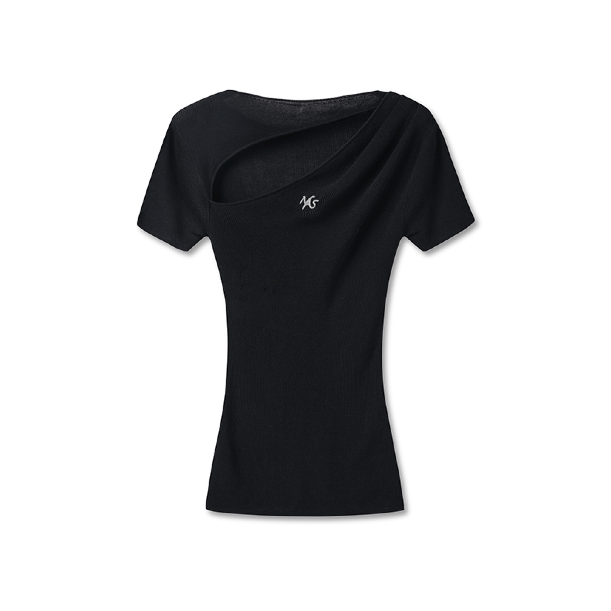 NAWS Crescent Moon Hollow Short Sleeve TEE in Black | MADAX