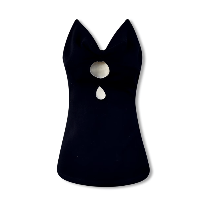 NOT FOR US Cross Back Hollow Top in Black | MADAX