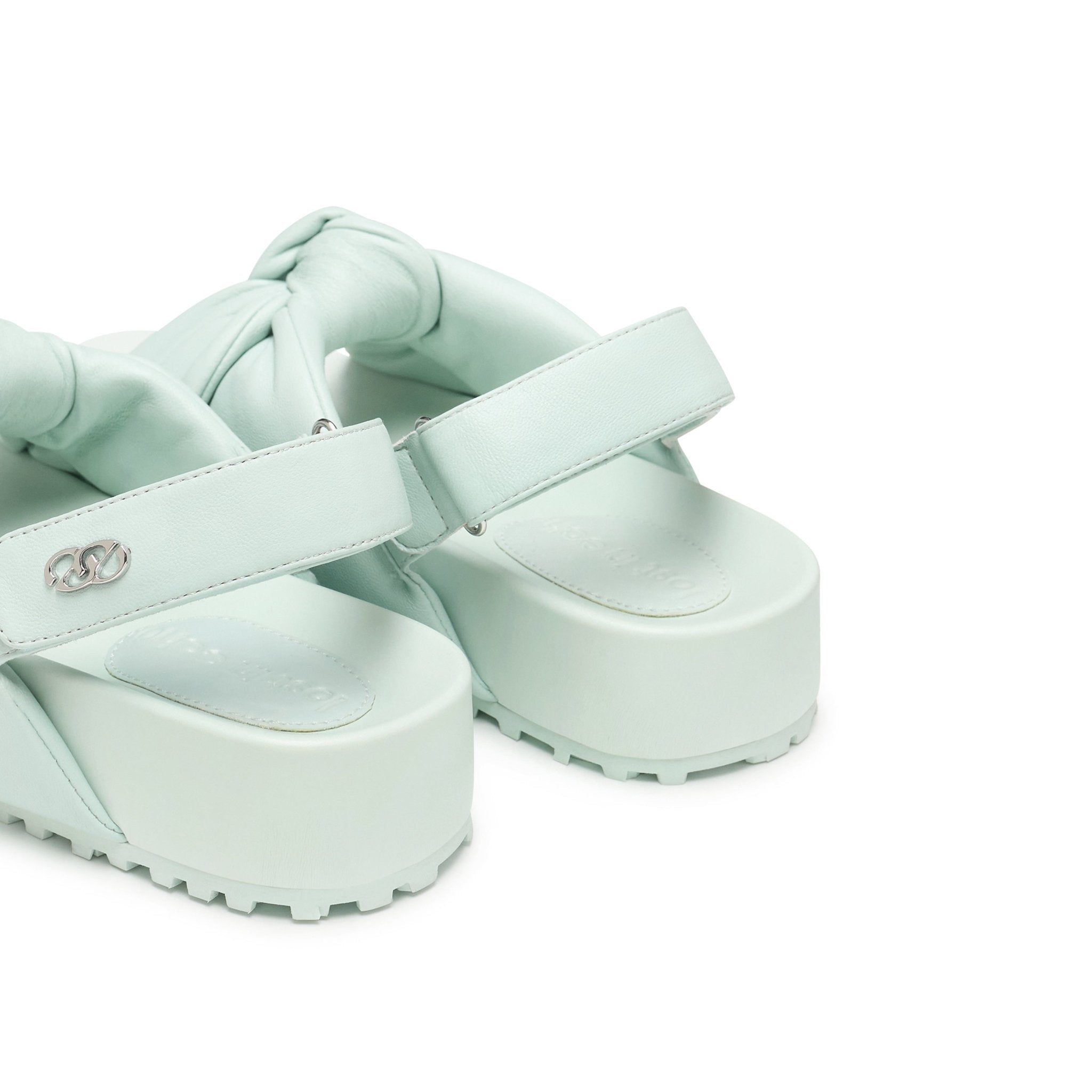 LOST IN ECHO Cross Kink After Strap Sandals In Mint Green | MADAX