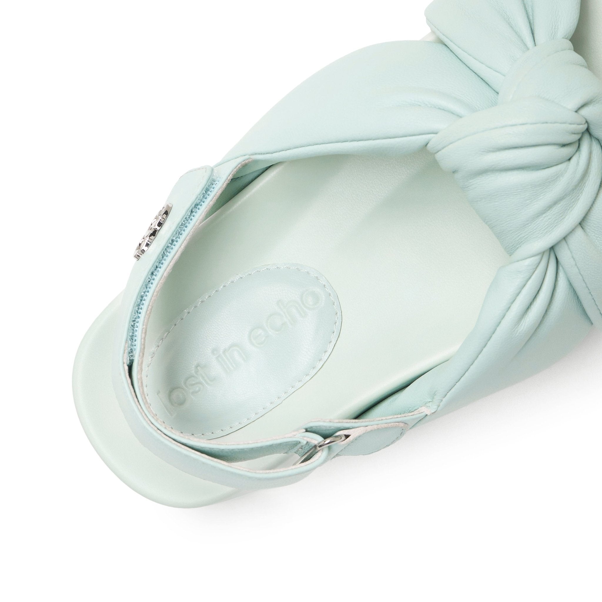 LOST IN ECHO Cross Kink After Strap Sandals In Mint Green | MADAX