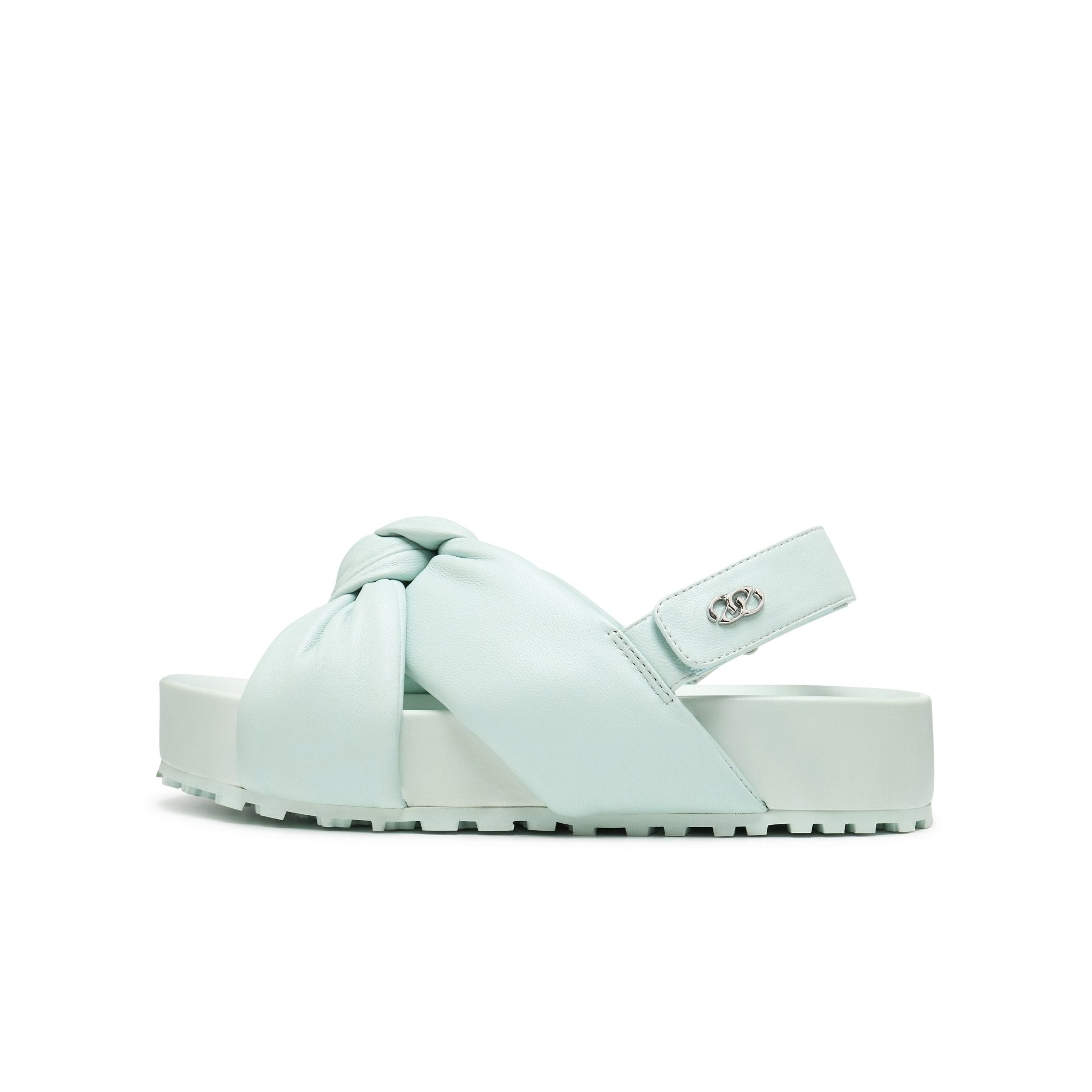 LOST IN ECHO Cross Kink After Strap Sandals In Mint Green | MADAX