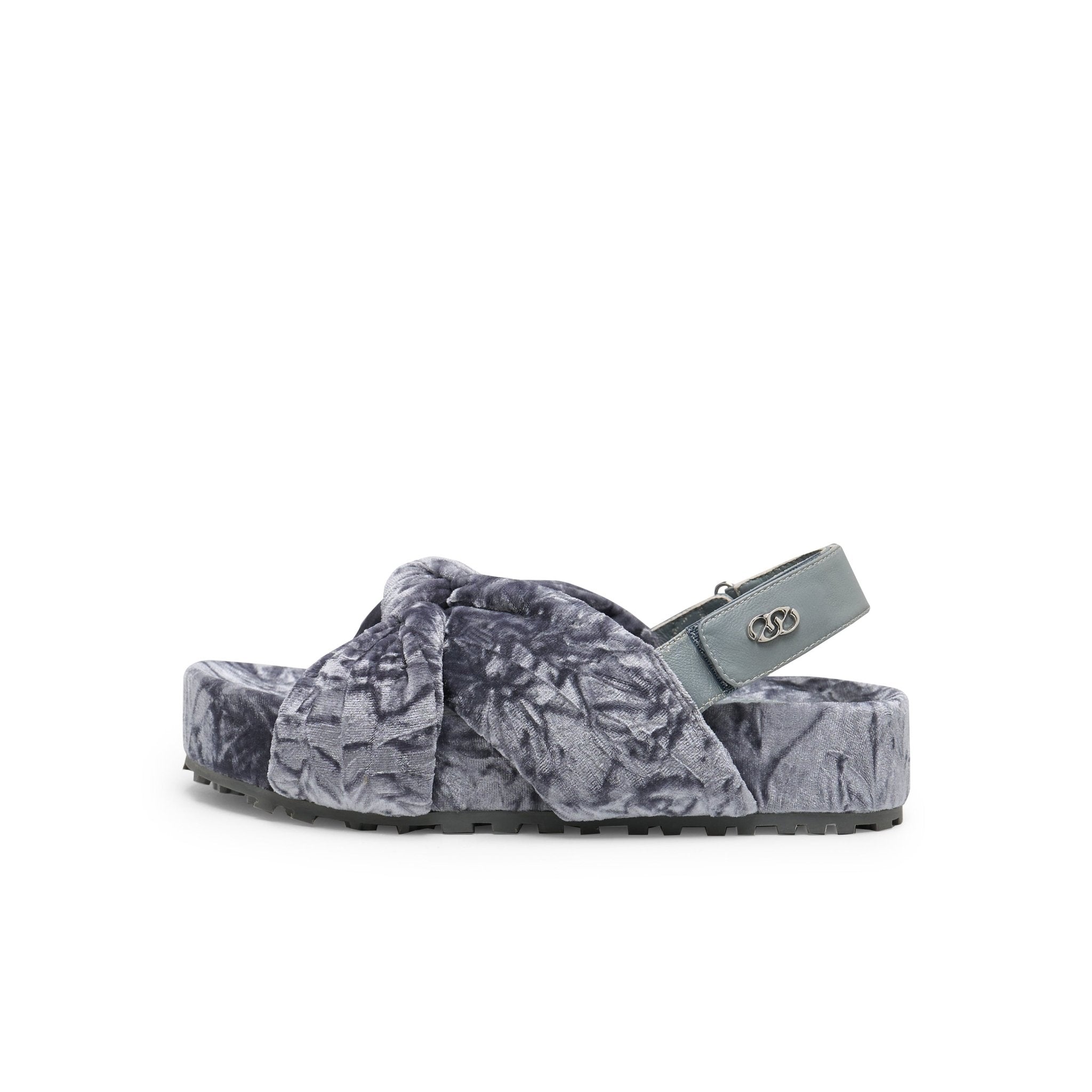 LOST IN ECHO Cross Knot With Birkenstock Sandals In Gray Blue | MADAX