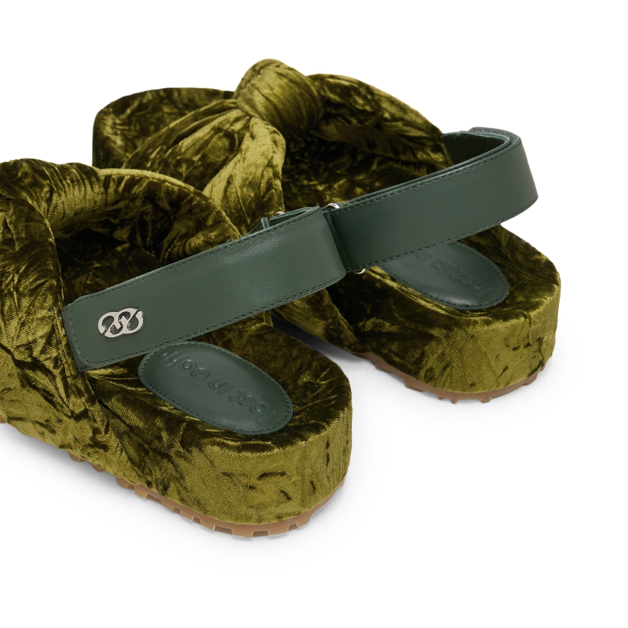 LOST IN ECHO Cross Knot With Birkenstock Sandals In Green | MADAX