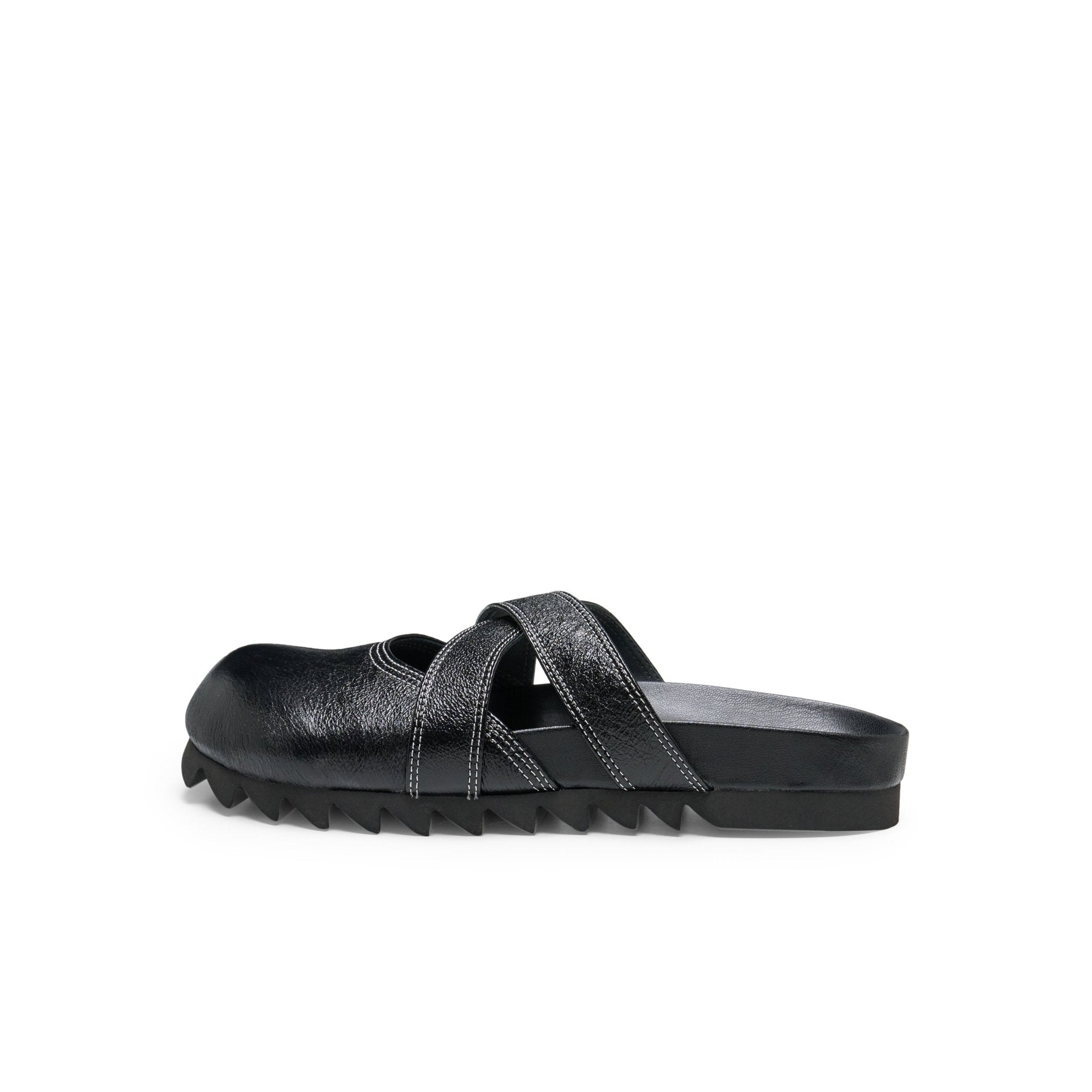 LOST IN ECHO Cross Strap Bun Head Birkenstock Slippers In Black | MADAX