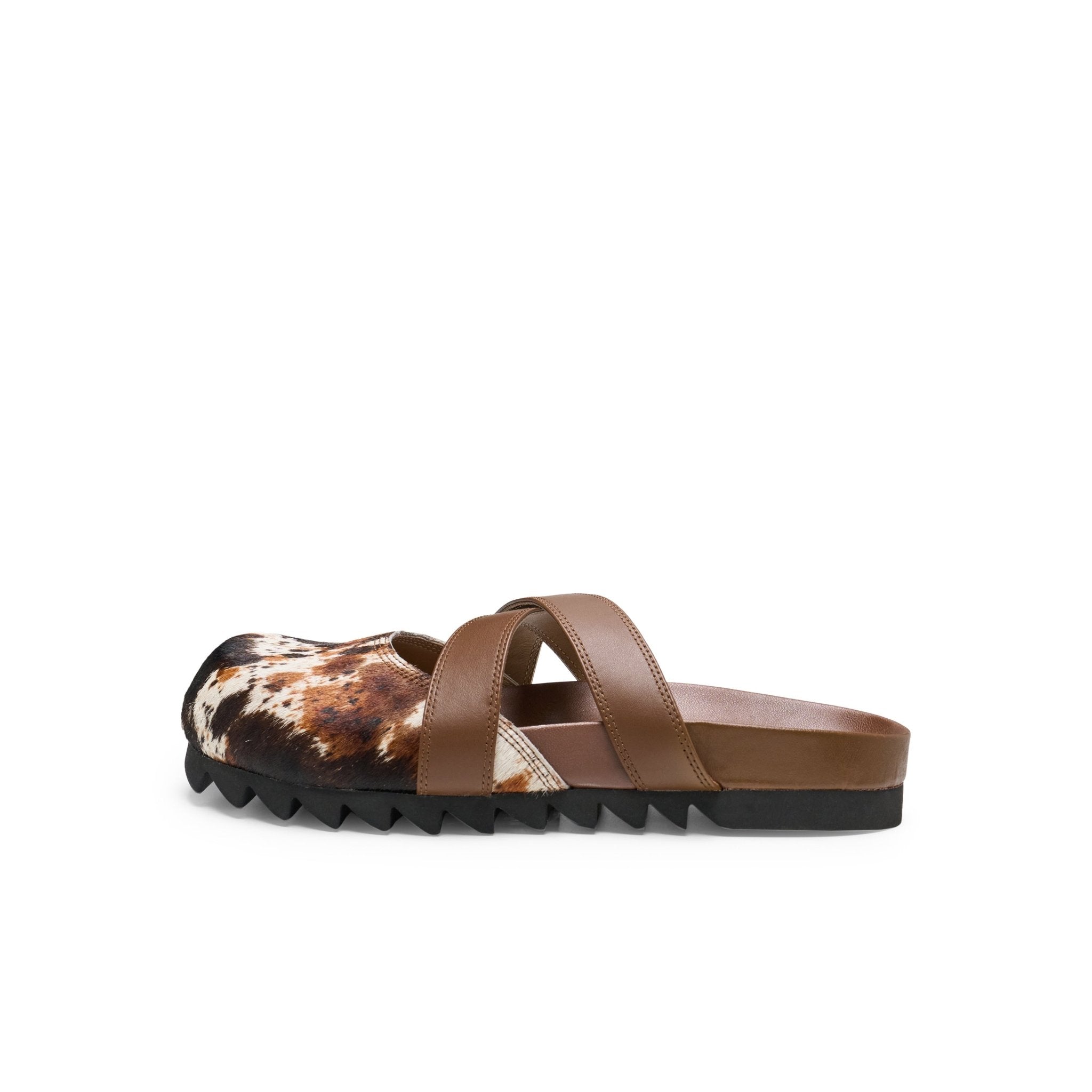 LOST IN ECHO Cross Strap Bun Head Birkenstock Slippers In Coffee Brown | MADAX