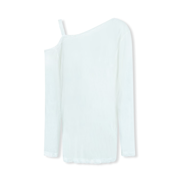 NOT FOR US Crown Kitten Off - shoulder Long Sleeve in White | MADAX