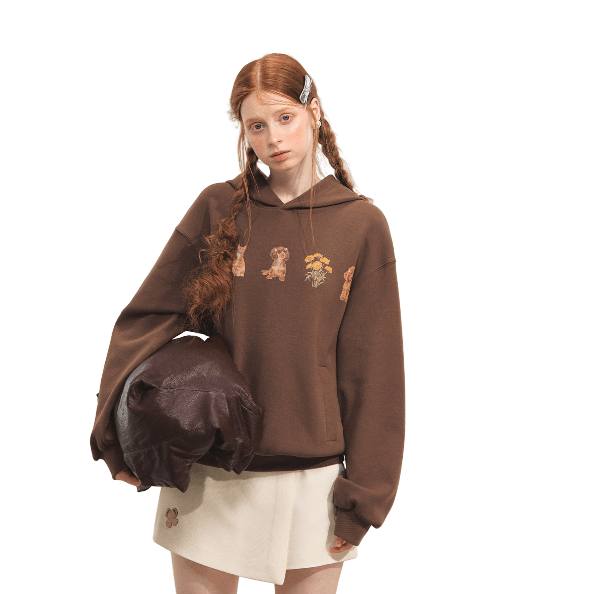SOMESOWE Cute Pet Party Hoodie In Brown | MADAX
