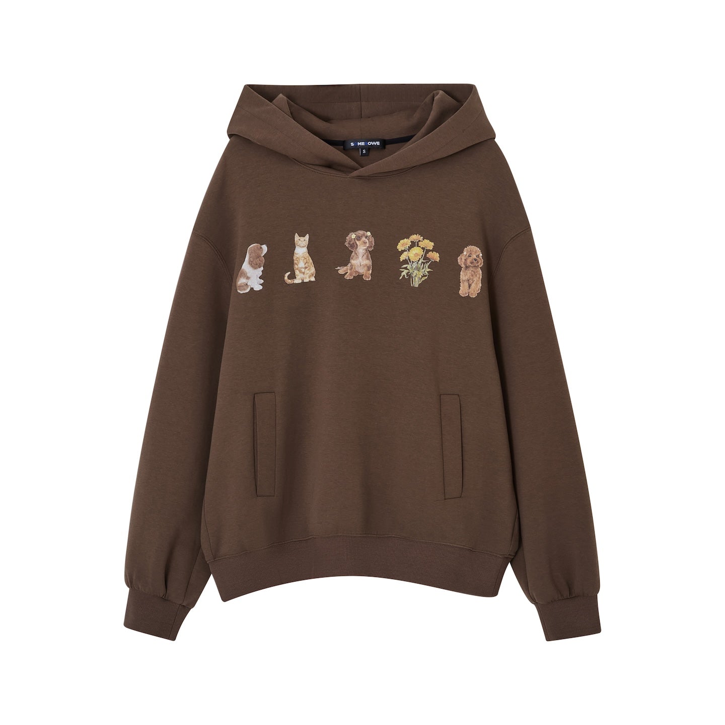 SOMESOWE Cute Pet Party Hoodie In Brown | MADAX