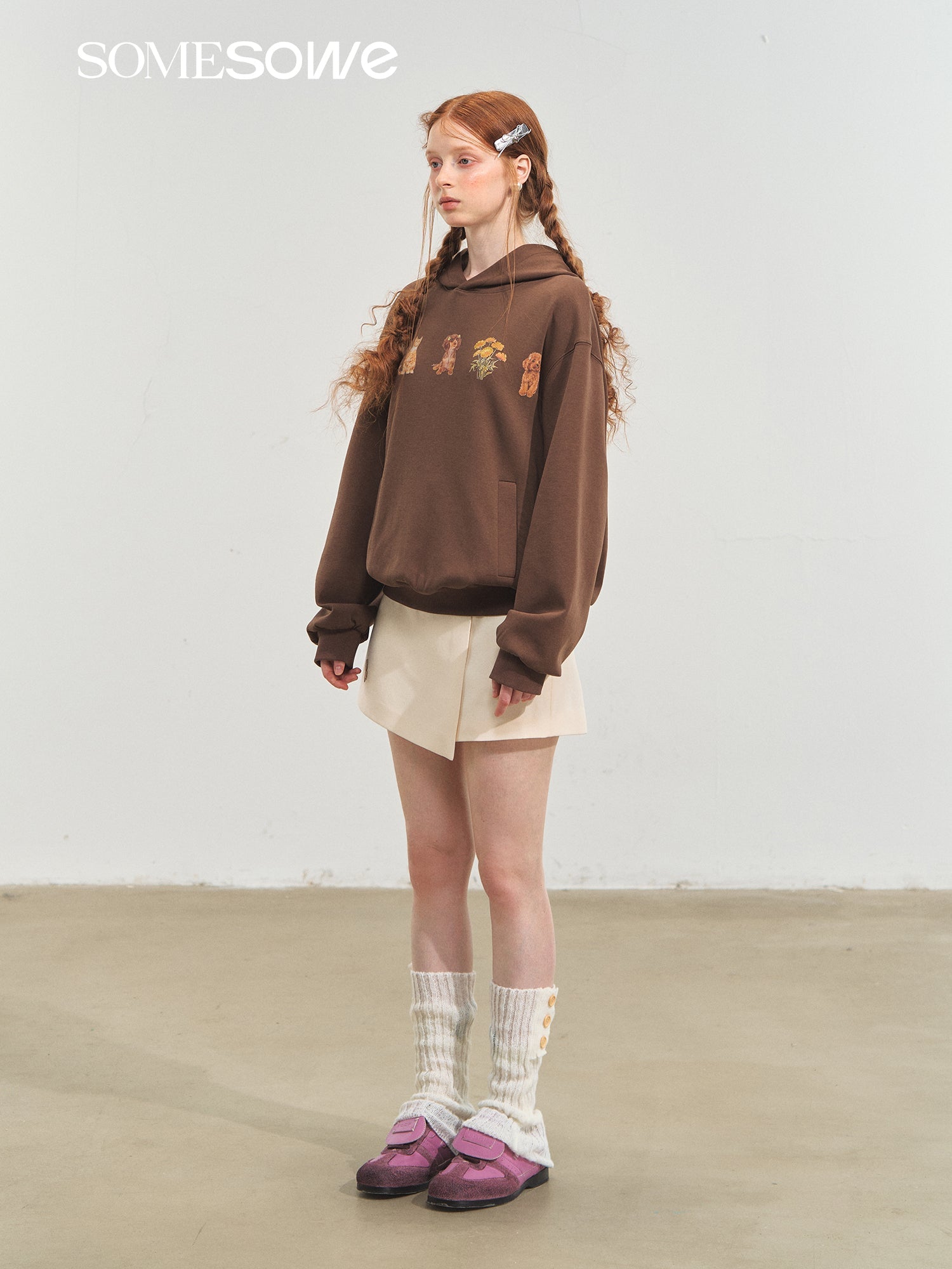 SOMESOWE Cute Pet Party Hoodie In Brown | MADAX