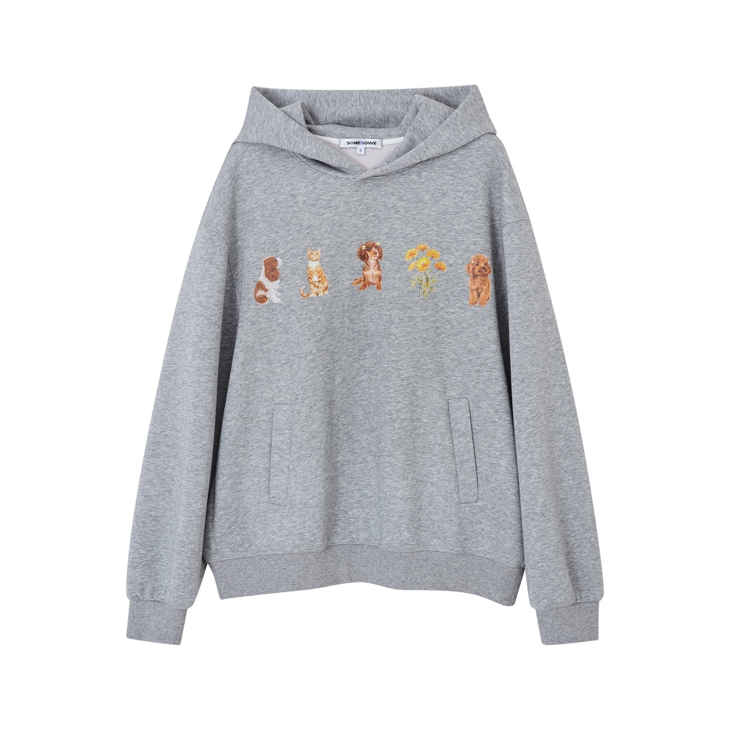SOMESOWE Cute Pet Party Hoodie In Gray | MADAX
