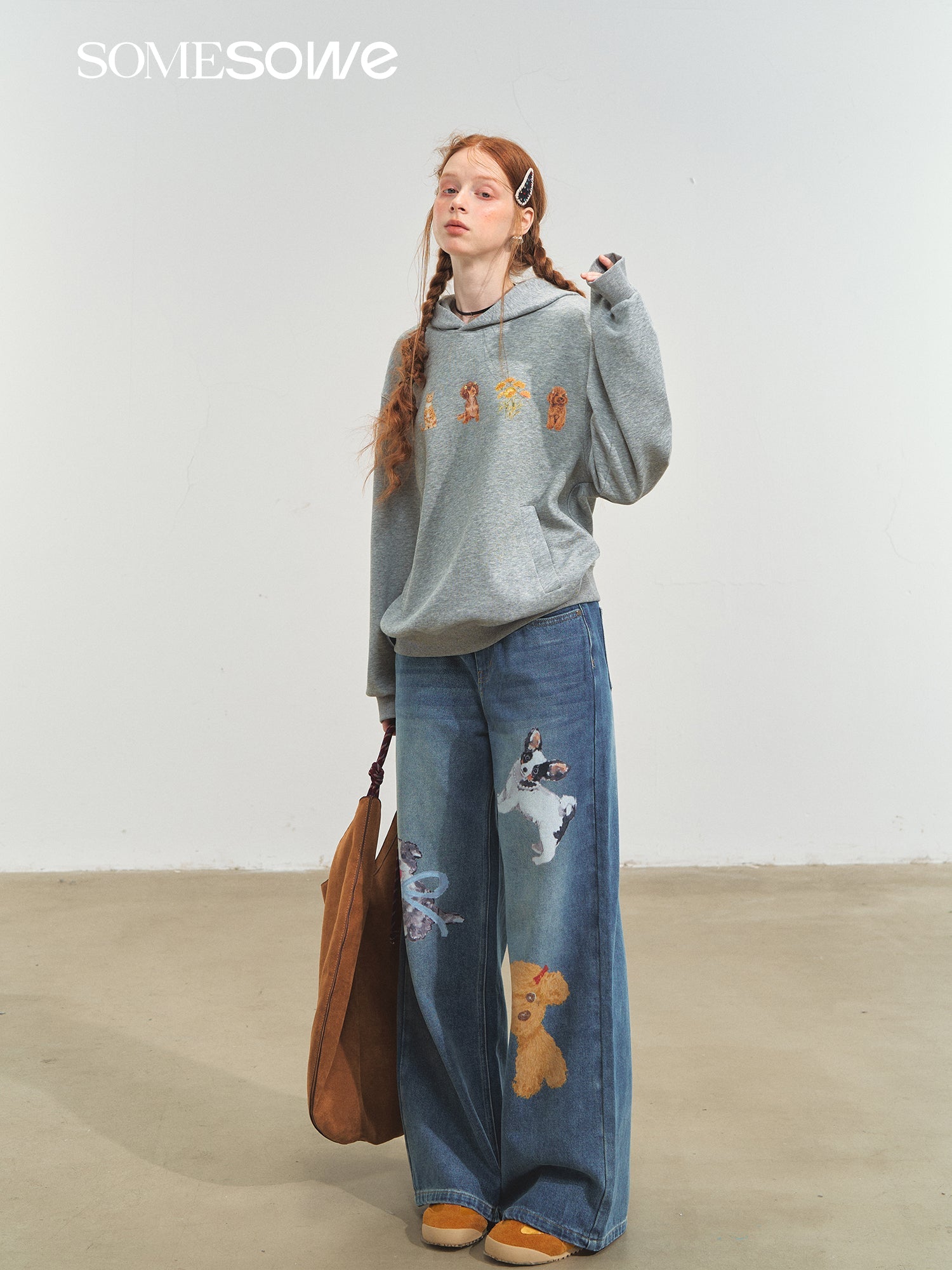 SOMESOWE Cute Pet Party Hoodie In Gray | MADAX