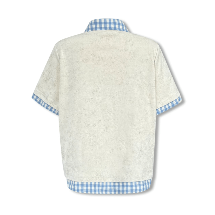 NOT FOR US Cute Puppy Polo Collar Short Sleeve in Beige | MADAX