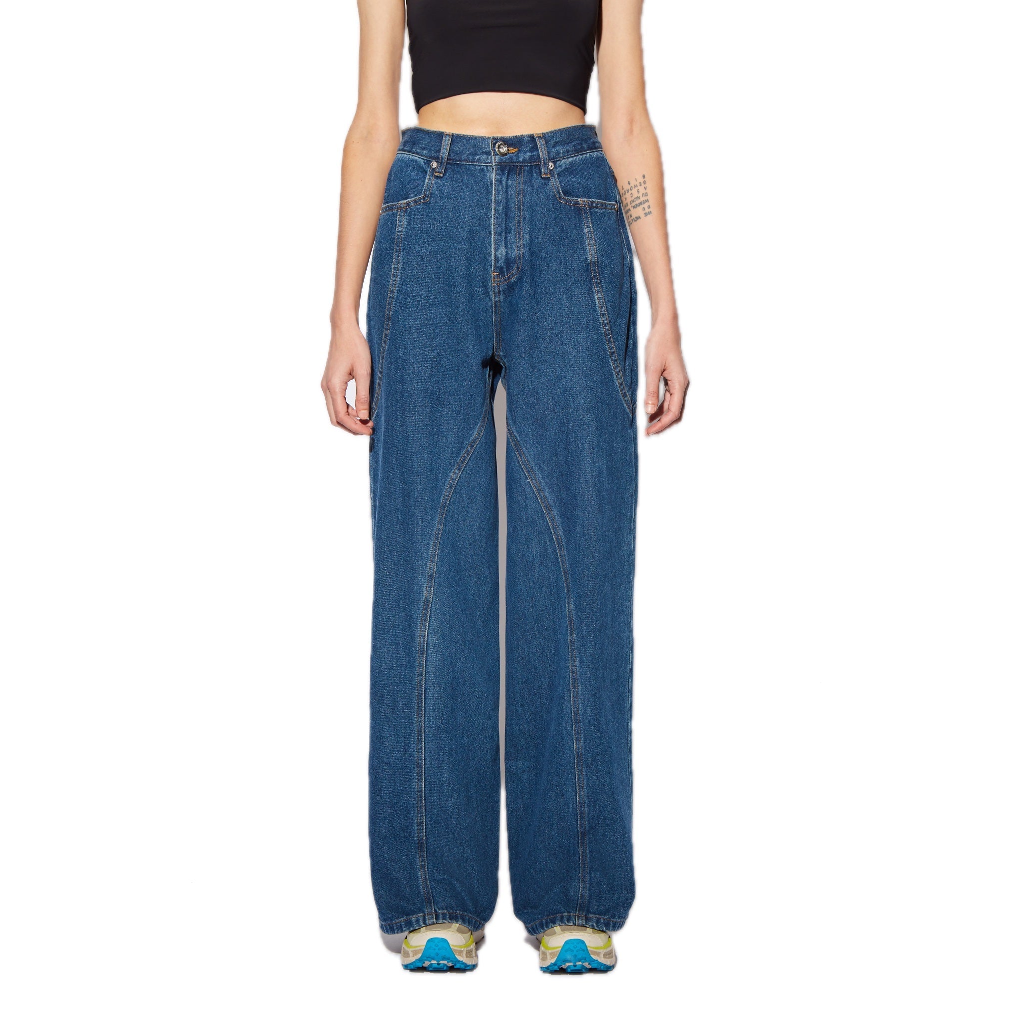 CPLUS SERIES Dark Blue Twisted Seam Jeans | MADA IN CHINA