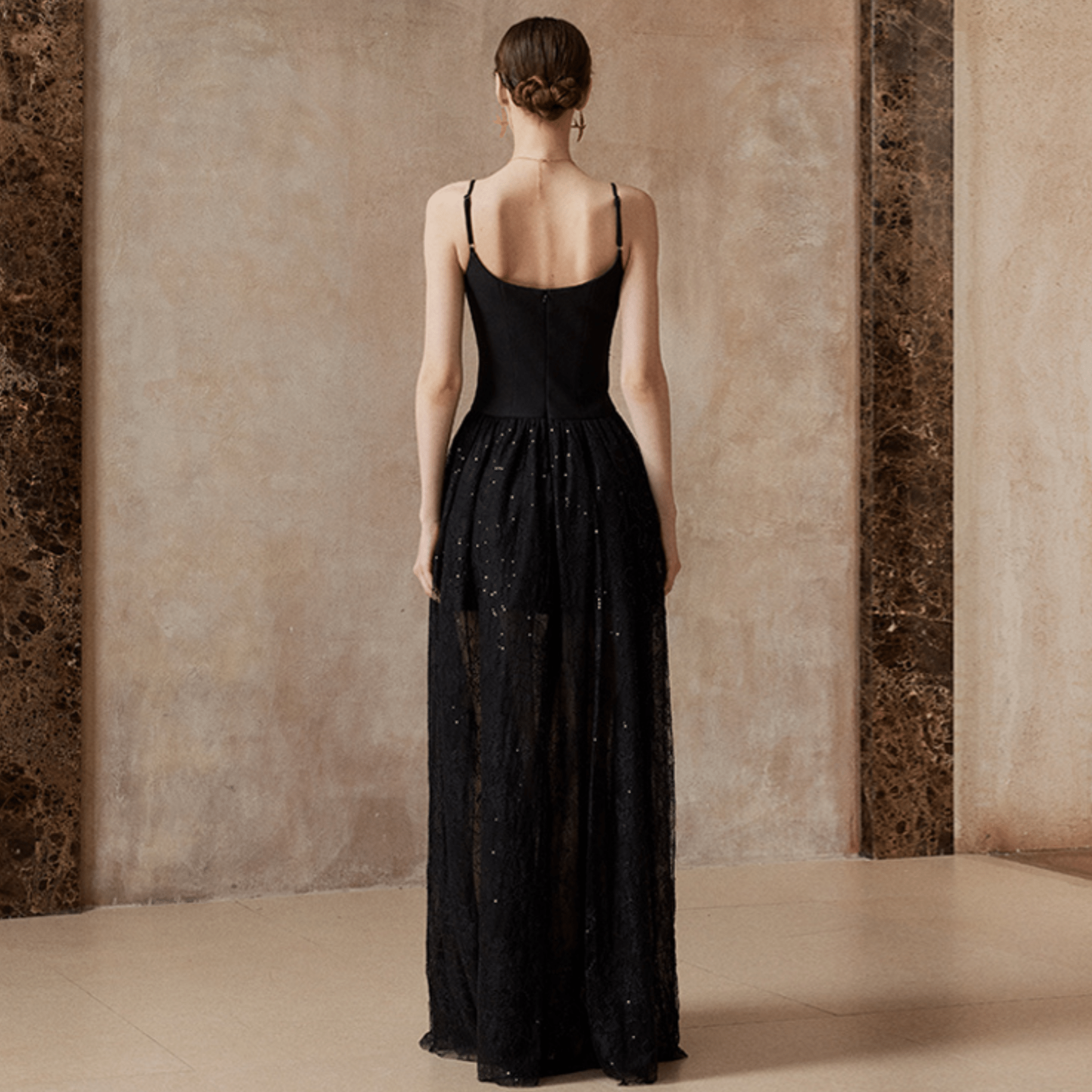 Fa sogno Dark Starry Night Spaghetti Strap Maxi Dress | MADAX