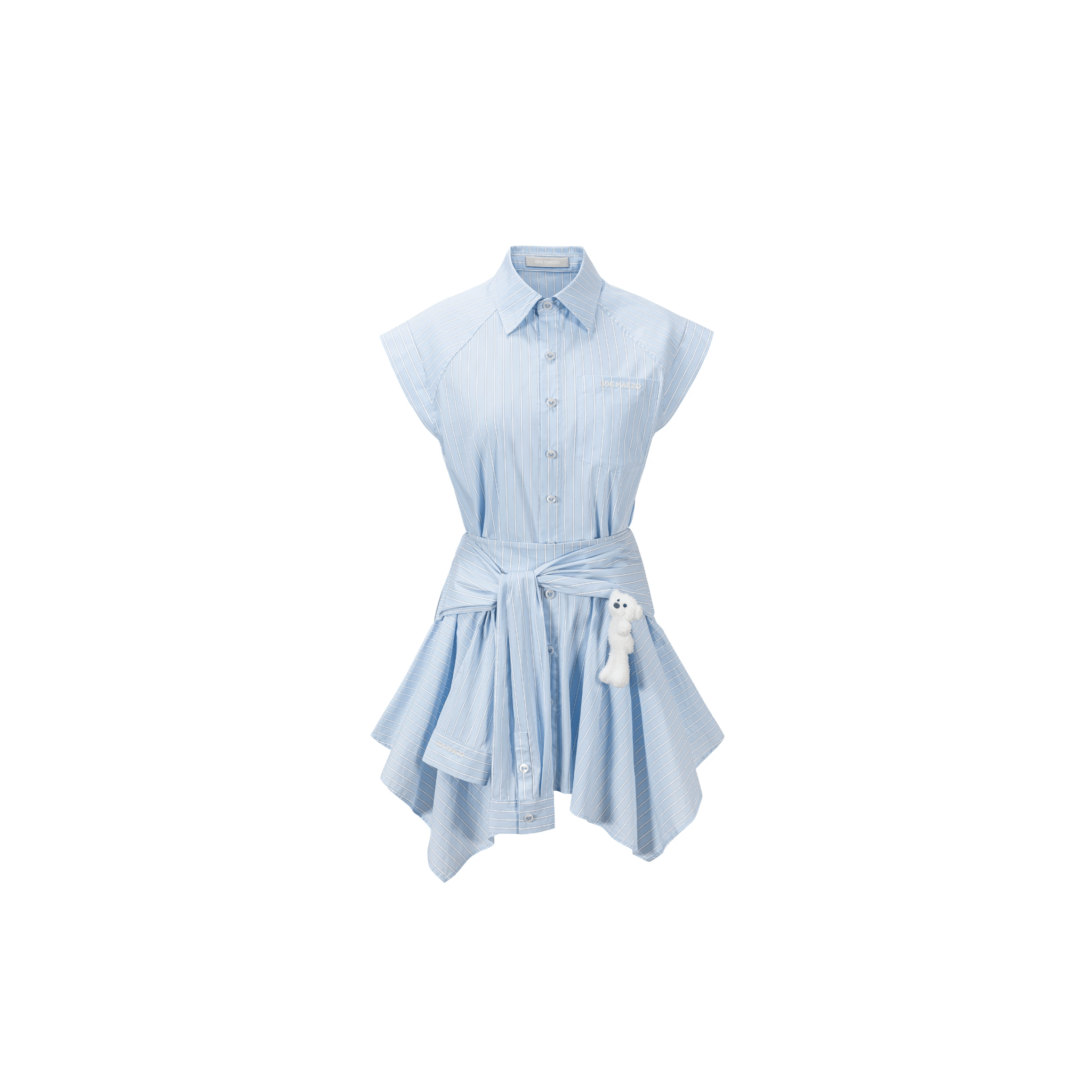 13DE MARZO Deconstructed Shirt Dress in Blue | MADAX
