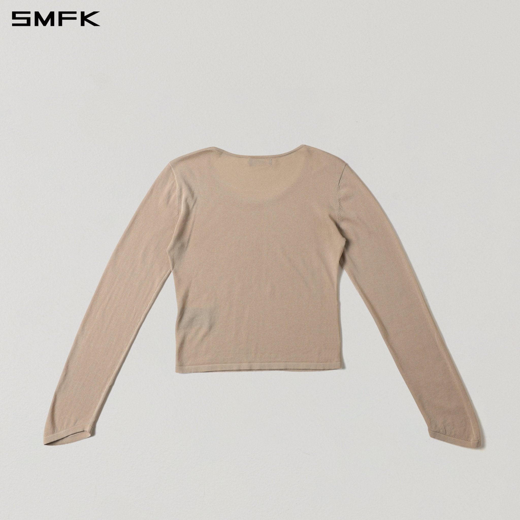 SMFK Deep Round Neck Knit Sweater in Skin Tone | MADAX