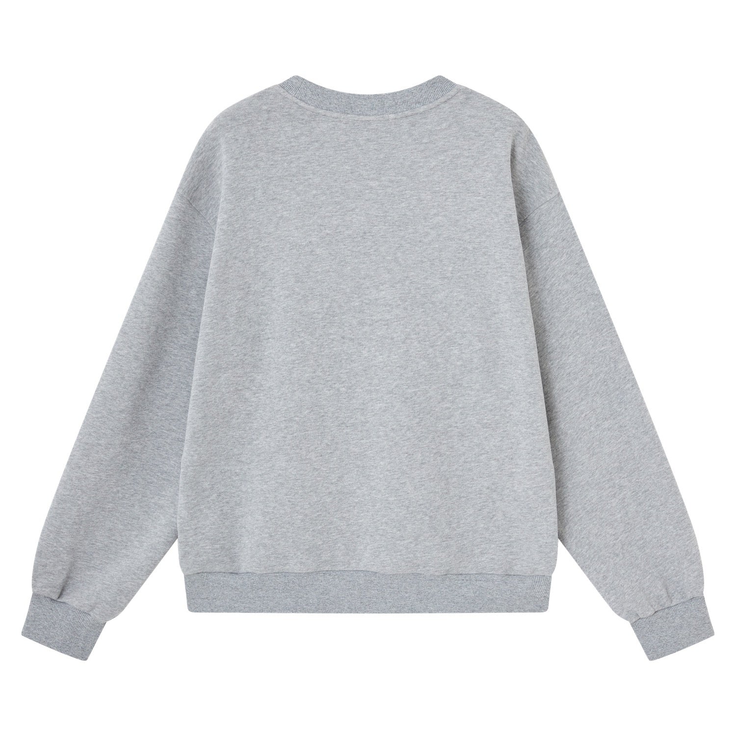 SOMESOWE Deer Fleece Crew Neck Long Sleeve Sweatshirt In Gray | MADAX