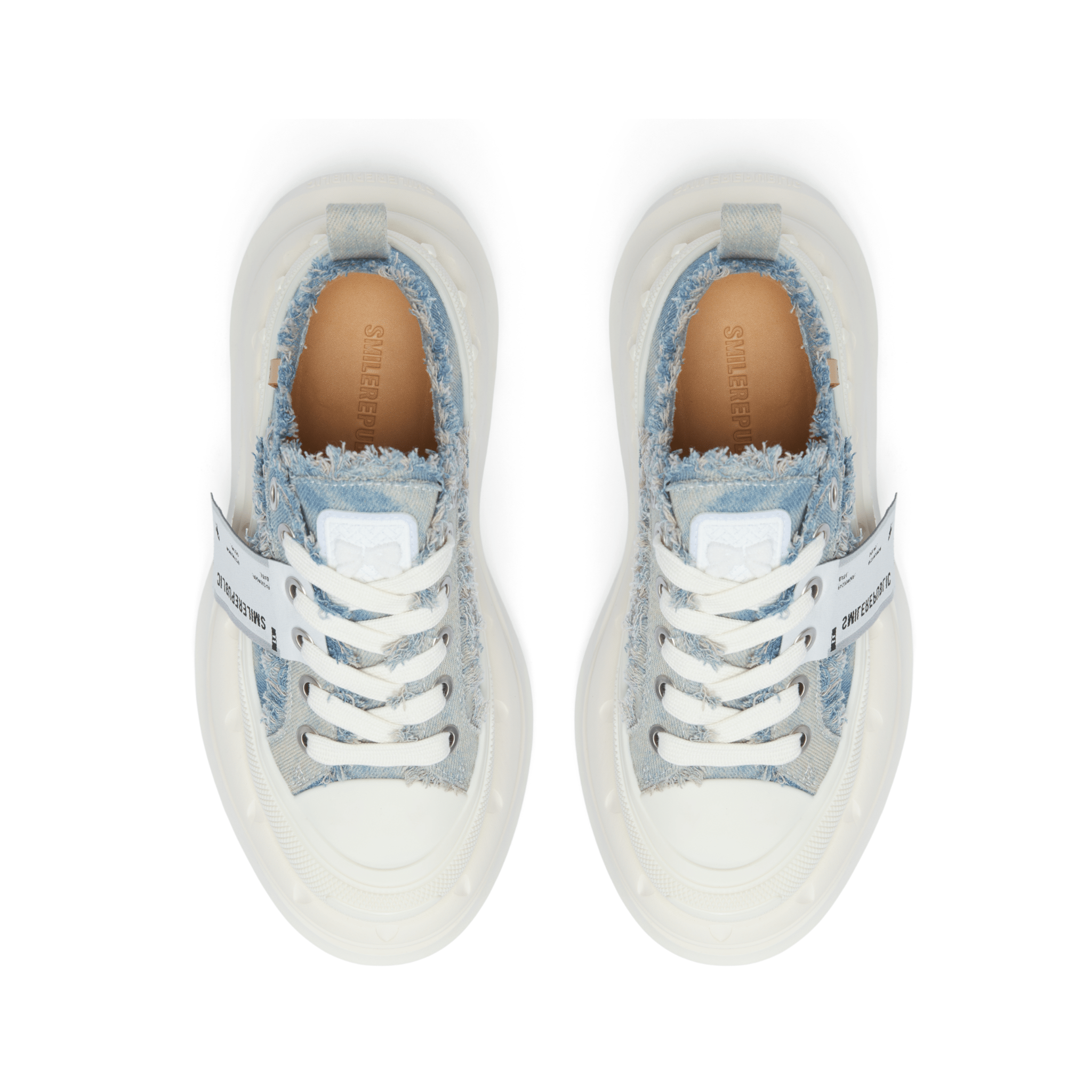 SMILEREPUBLIC Denim Blue Low - top Open - mouthed Thick - soled Canvas Shoes2.0 | MADAX