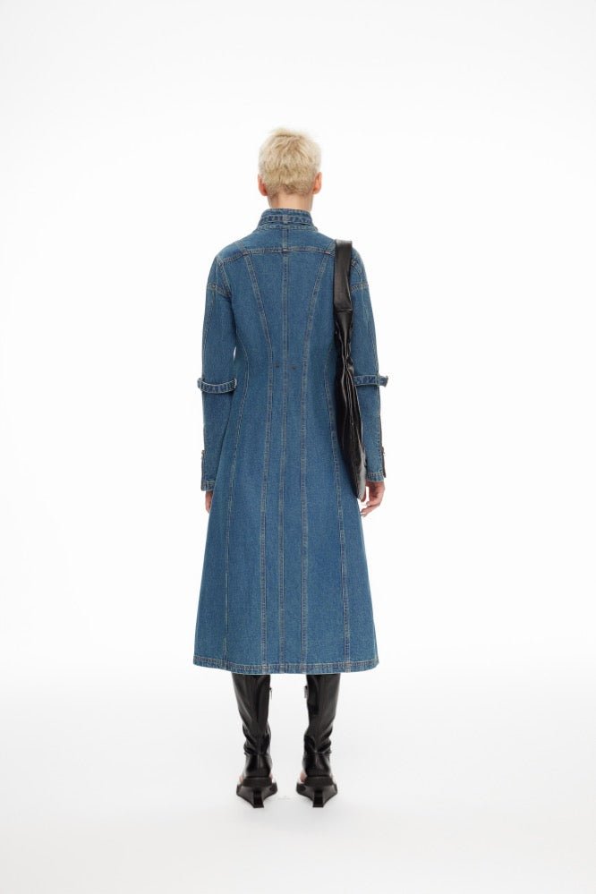 LOST IN ECHO Denim Coat with Split Line Buckle | MADA IN CHINA