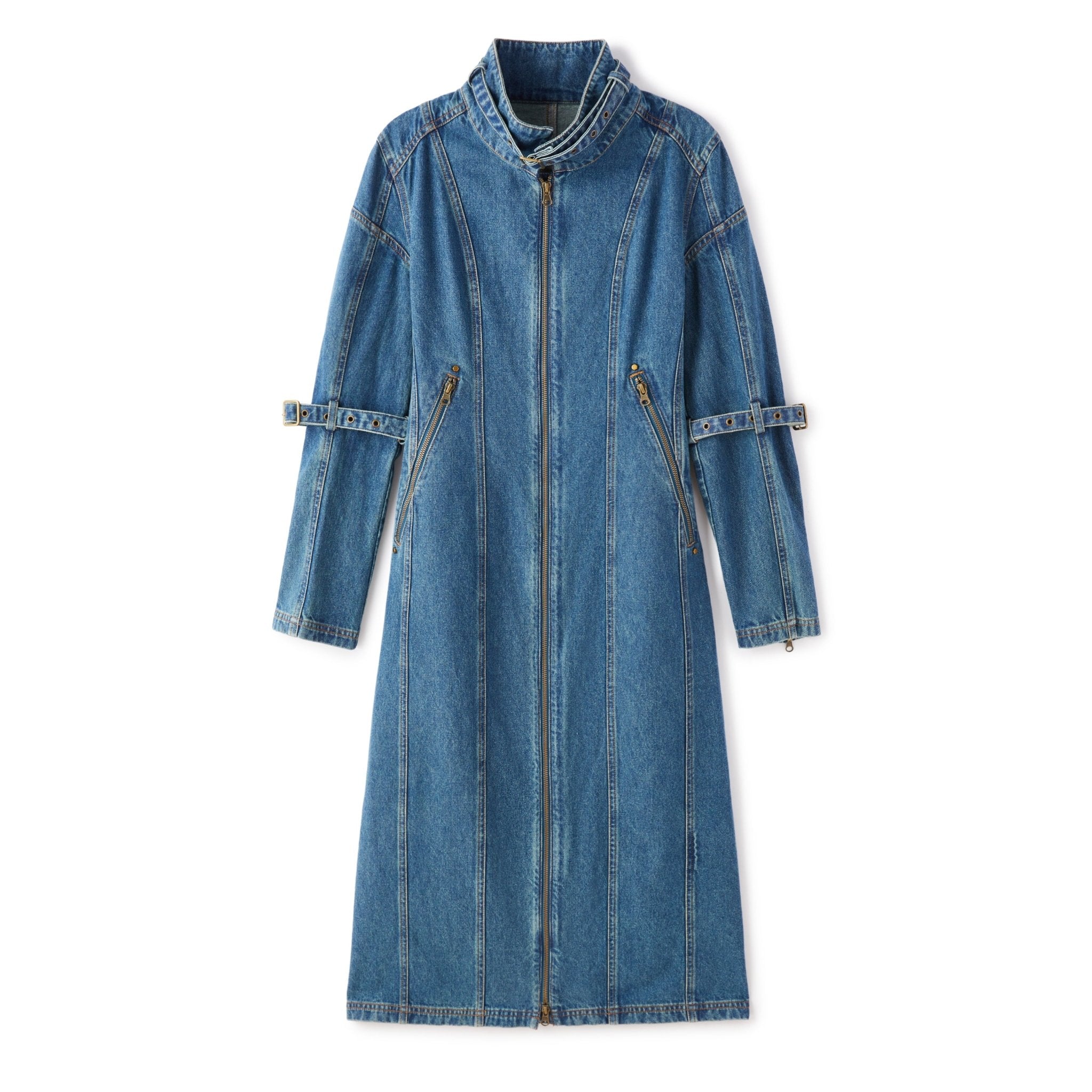 LOST IN ECHO Denim Coat with Split Line Buckle | MADA IN CHINA