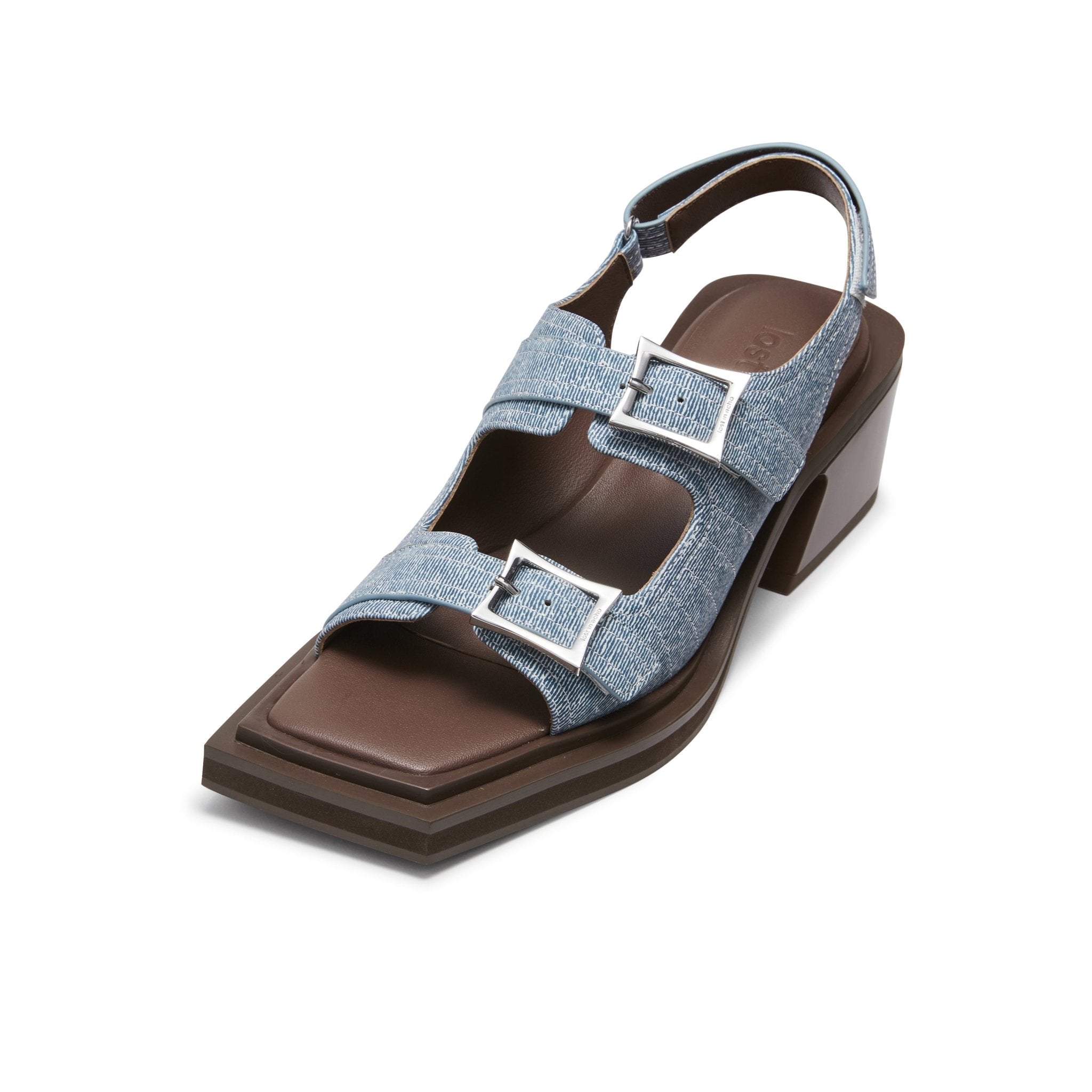 LOST IN ECHO Denim Square Toe Heel Sandals | MADA IN CHINA