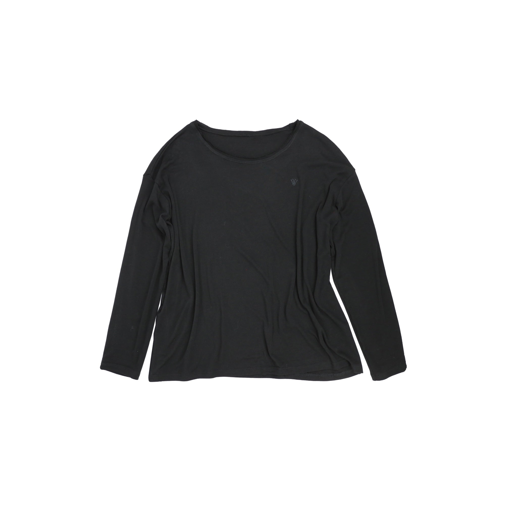 ilEWUOY Derong Round Neck Long-sleeve T-shirt in Black | MADA IN CHINA