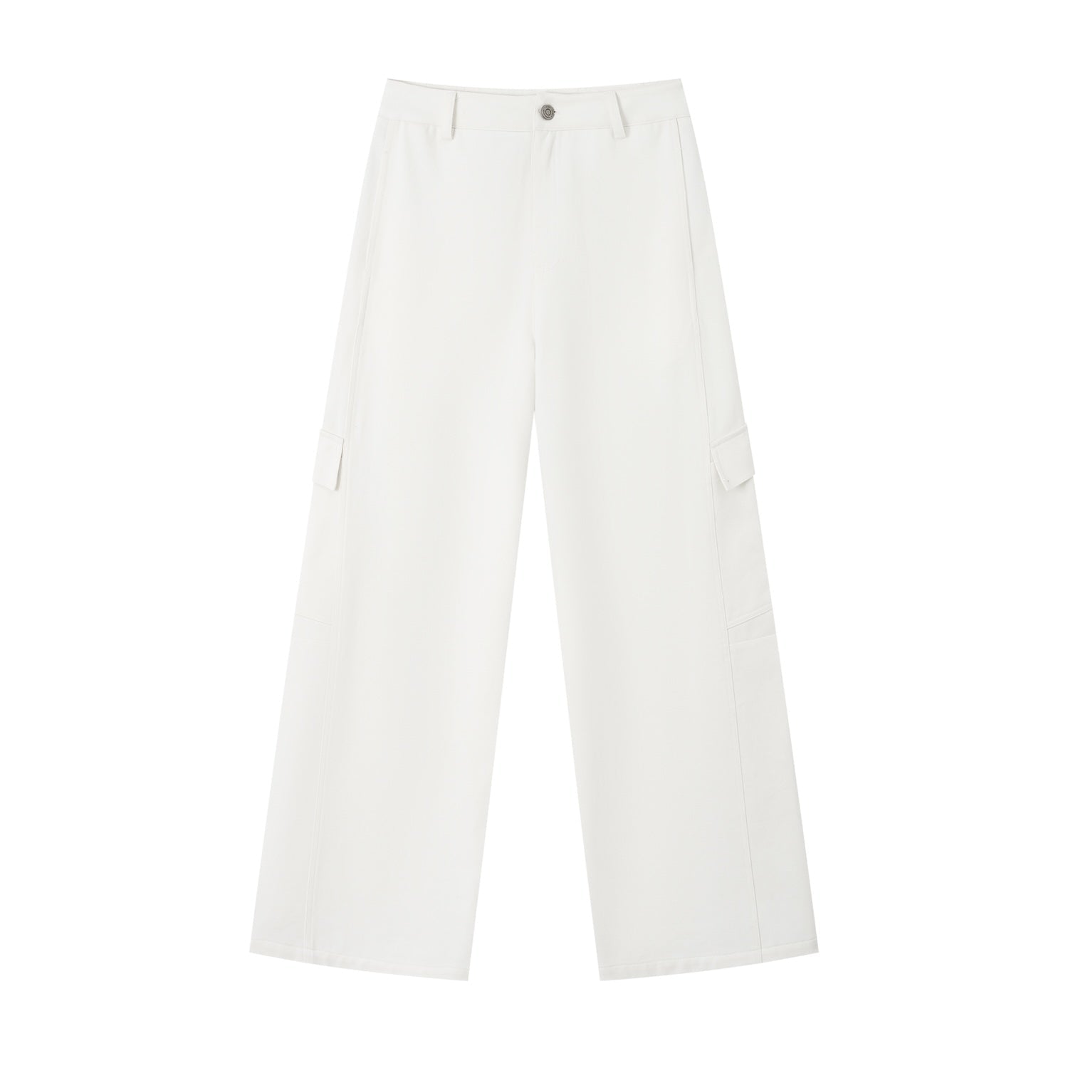 SOMESOWE Designer Curved Blade Work Jeans In White | MADAX