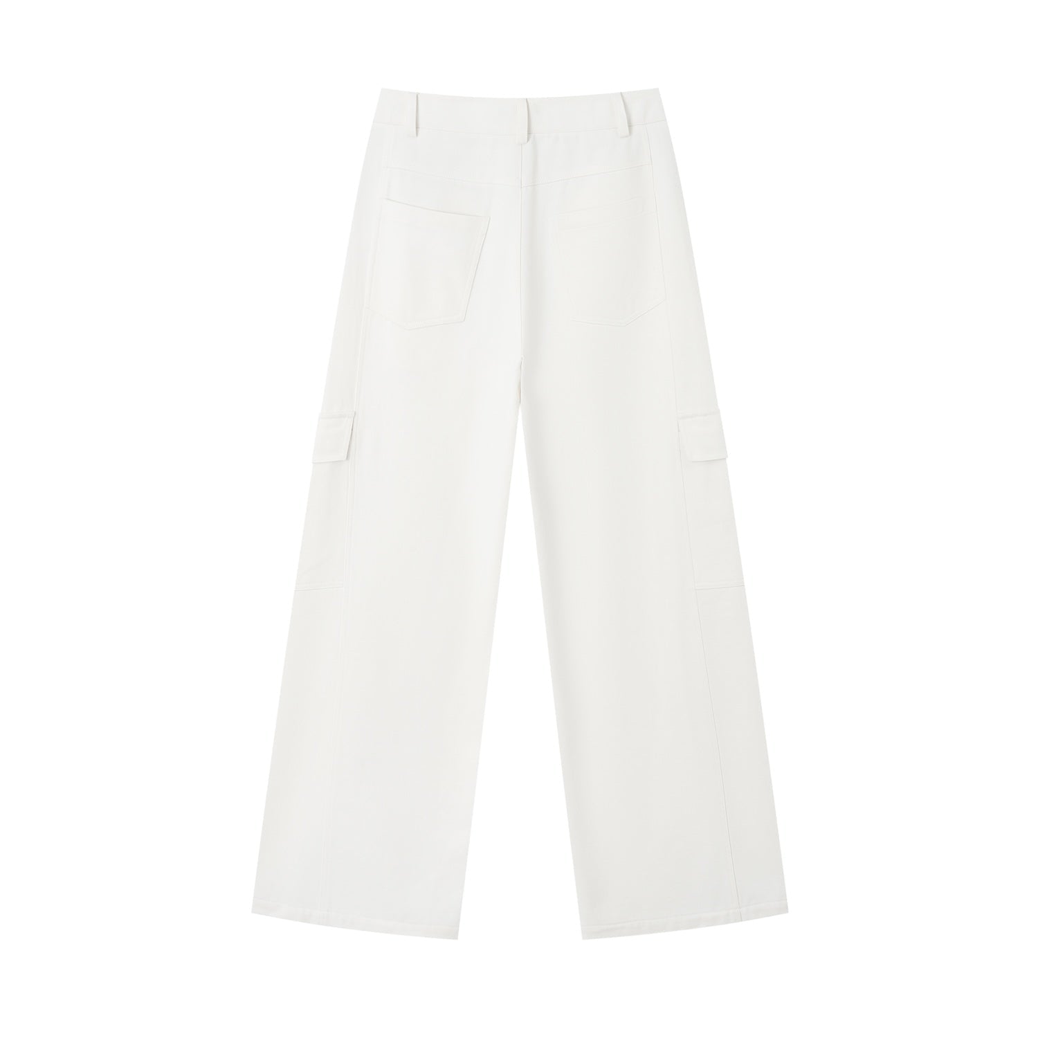SOMESOWE Designer Curved Blade Work Jeans In White | MADAX