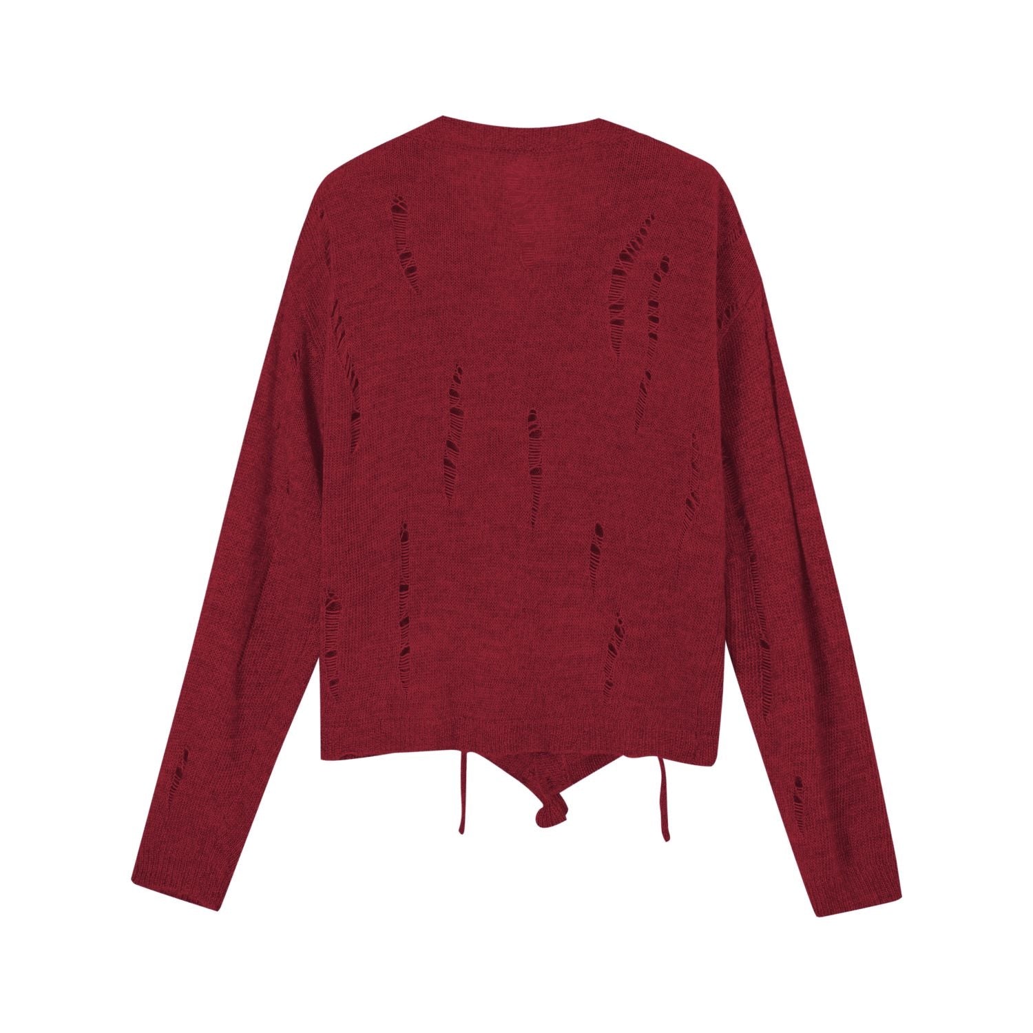 SOMESOWE Destroyed Pleated Knit Cardigan | MADAX