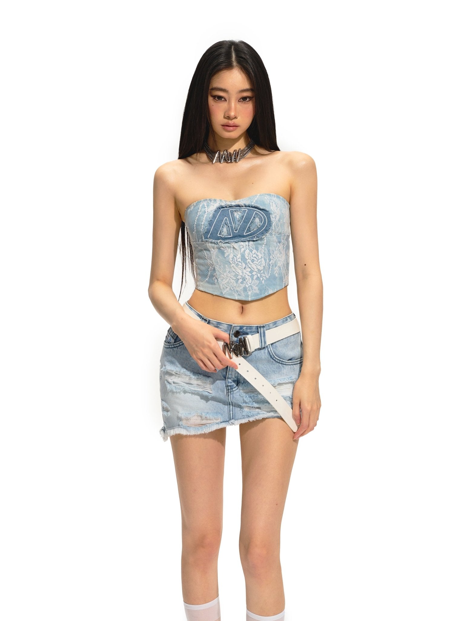 NAWS Destroyer Denim Half Skirt | MADA IN CHINA