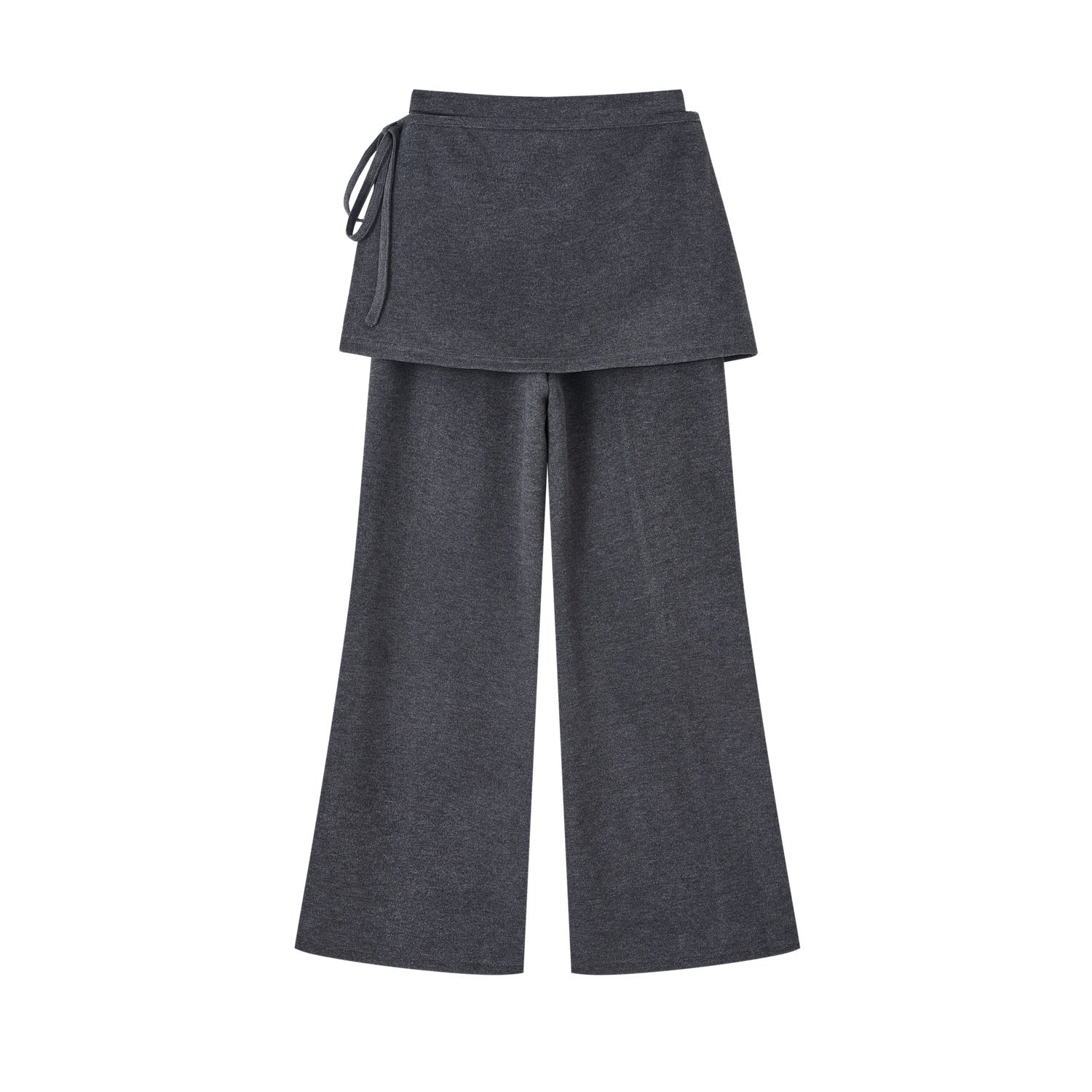SOMESOWE Detachable Flared Blended Wool Trousers In Dark Gray | MADAX