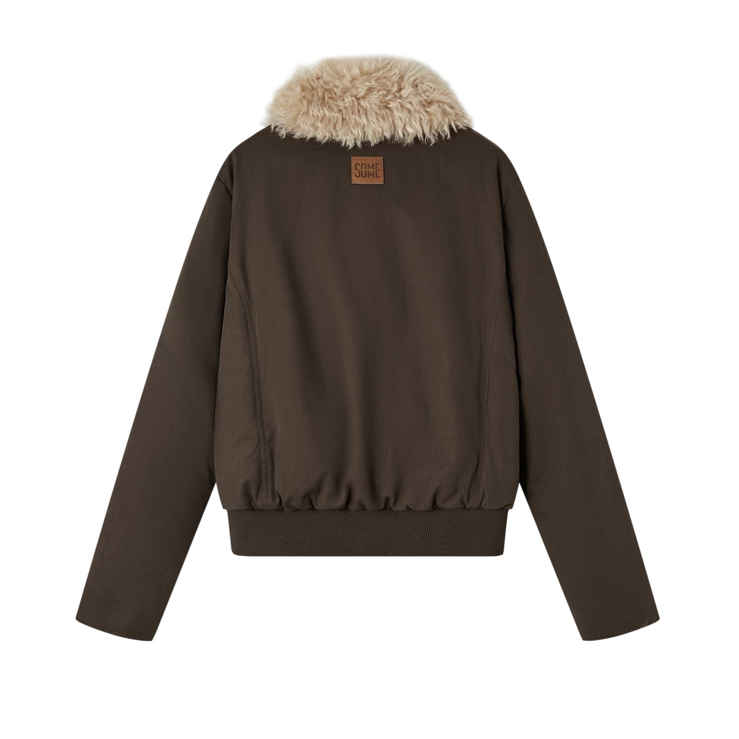 SOMESOWE Detachable Fur Collar Slim Down Jacket In Dark Brown | MADAX