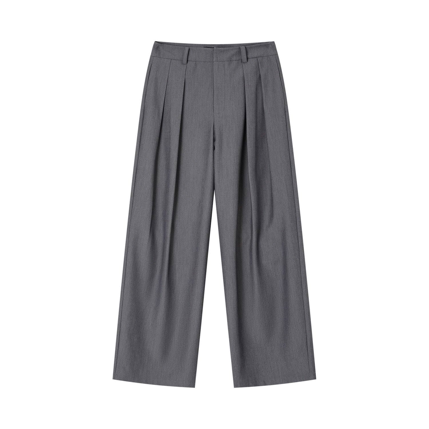 SOMESOWE Detachable Suit Pleated Skirt Pants In Light Gray | MADAX