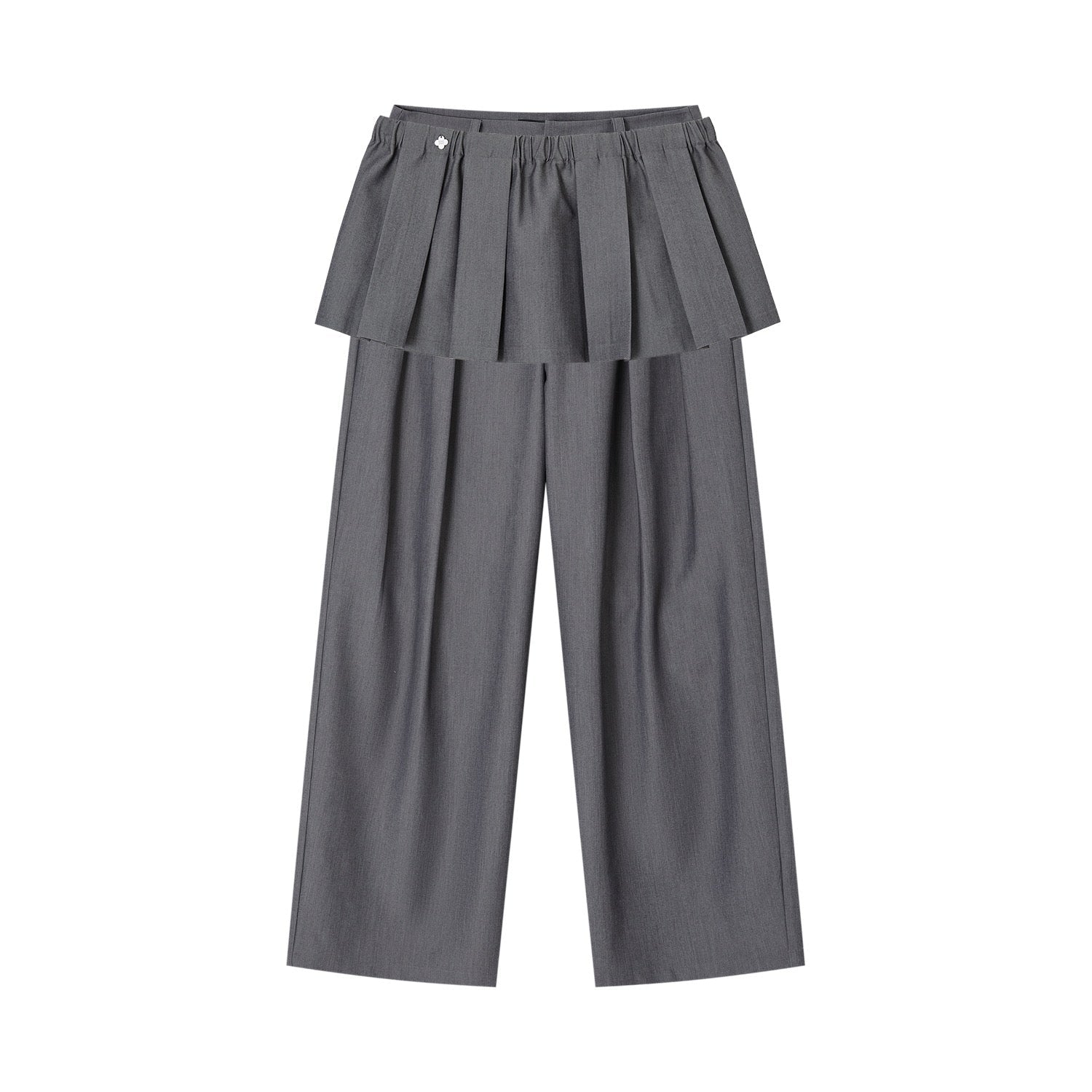 SOMESOWE Detachable Suit Pleated Skirt Pants In Light Gray | MADAX